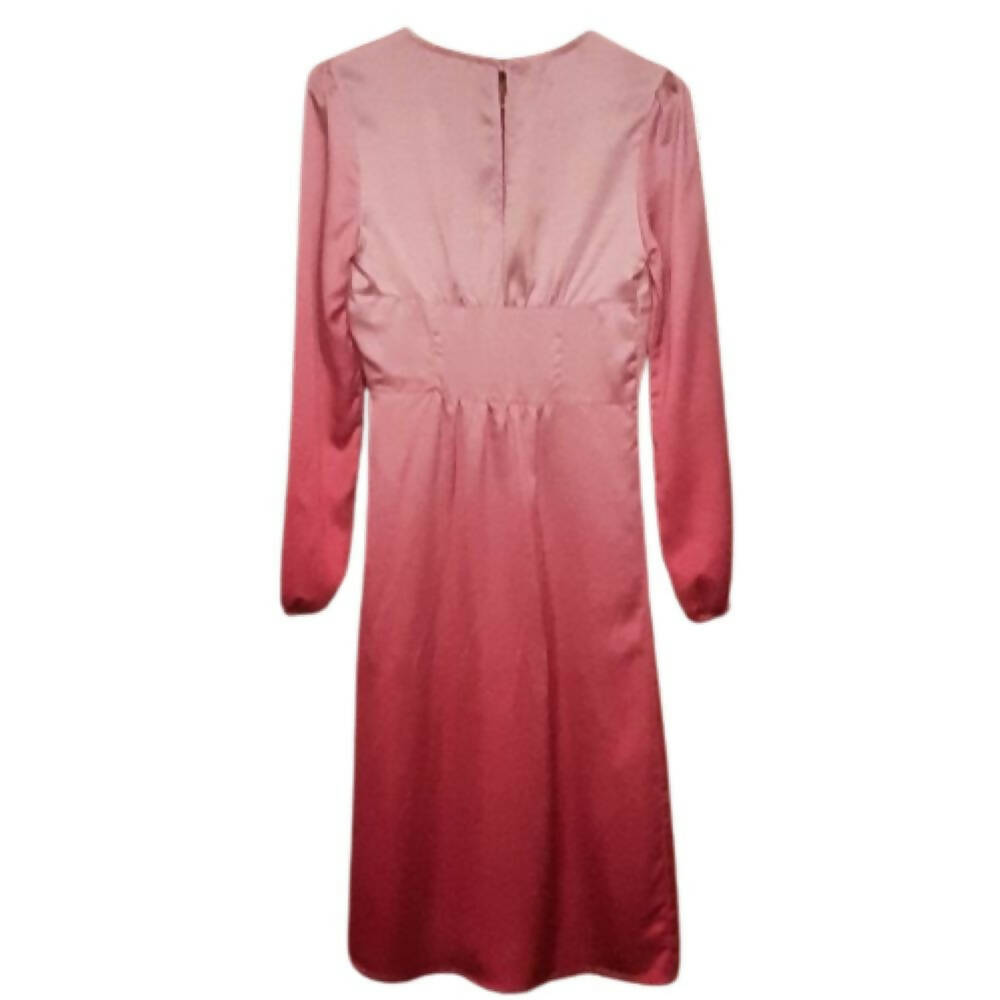 Lioness American Sweetheart Button Front Midi Dress - Ombre - Pink Multi/Pink Ombre