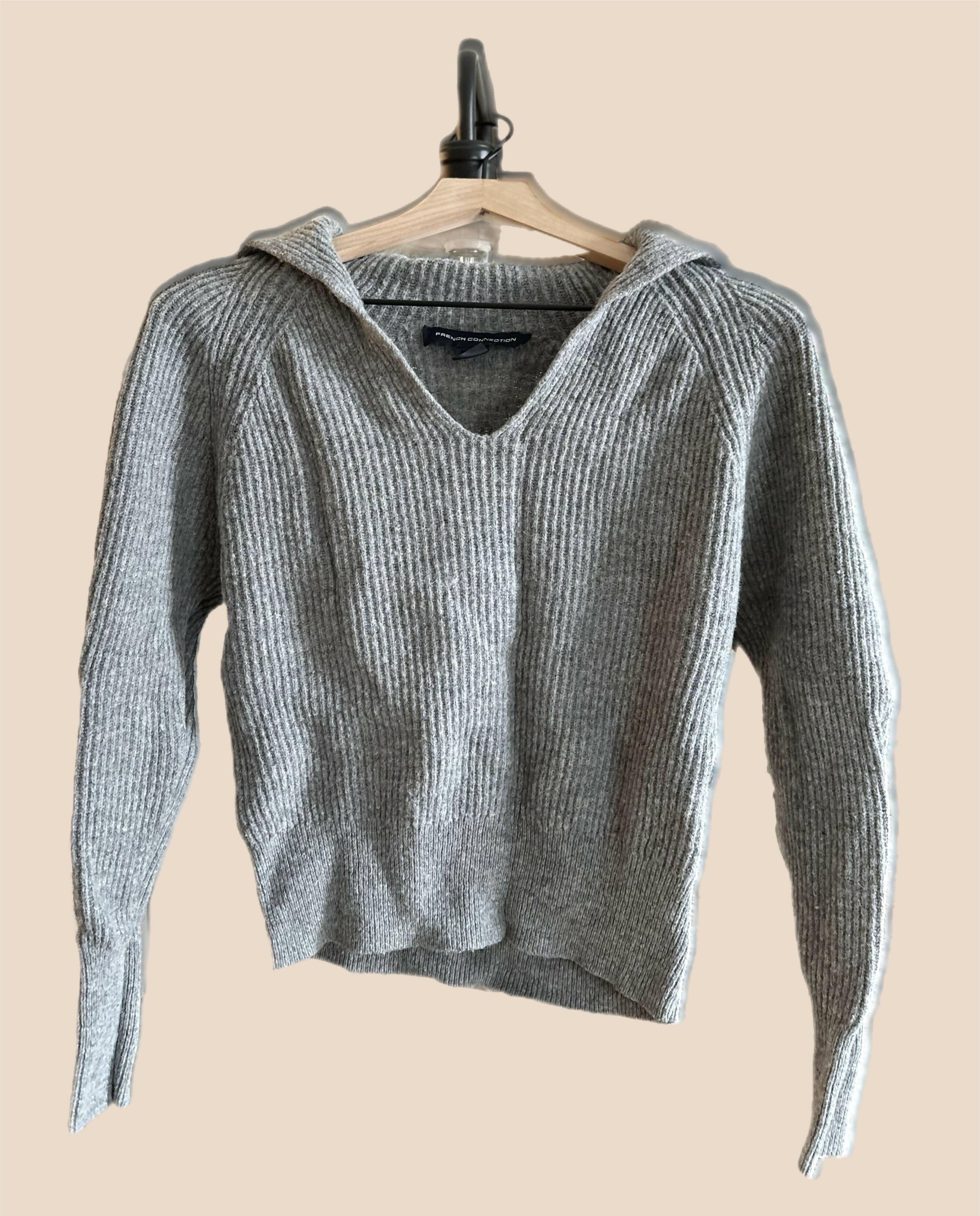 French Connection V-neck Shawl Collar Sweater