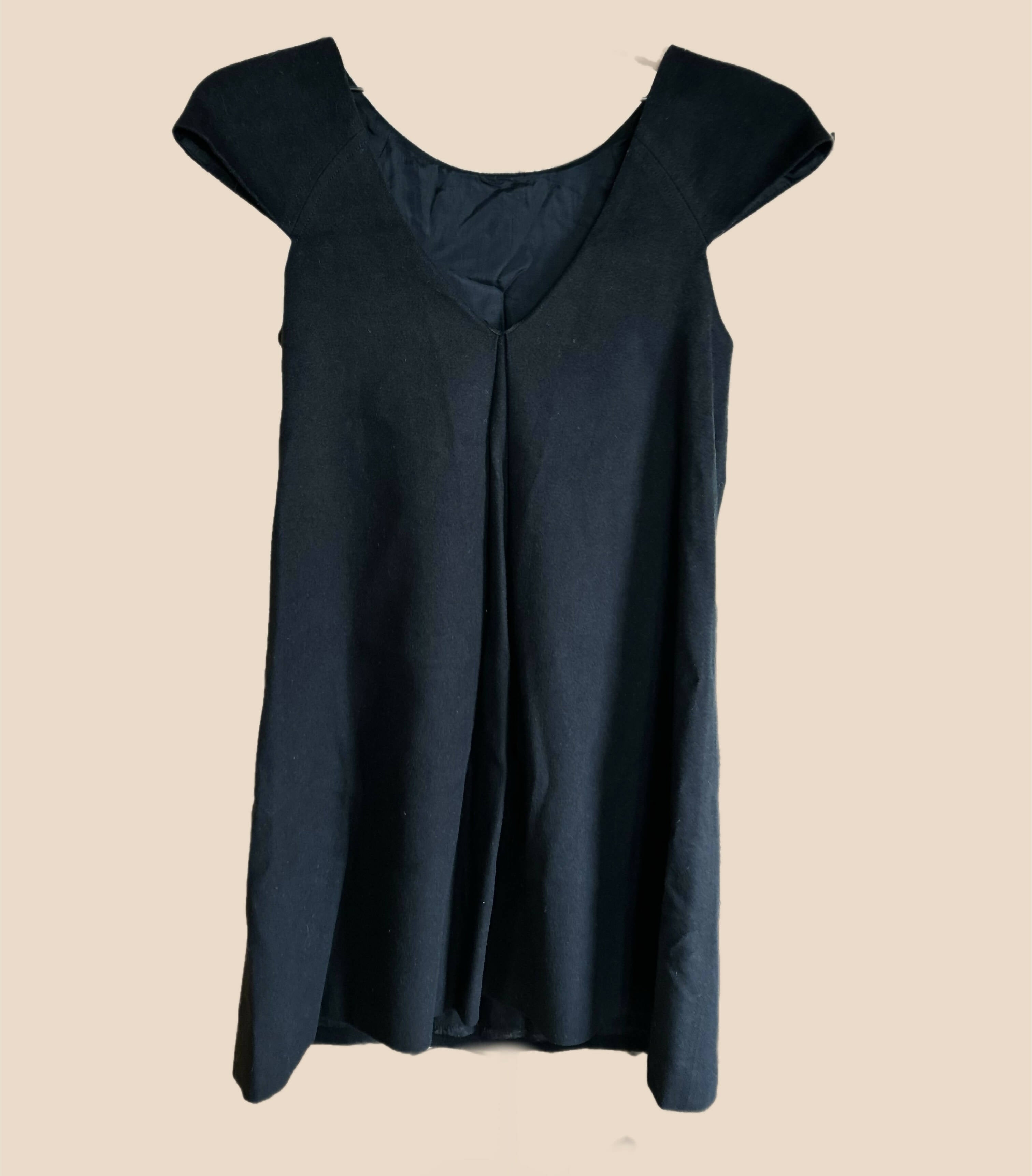 Tibi Cap Sleeve Ruffle Detail Shift Dress - Black