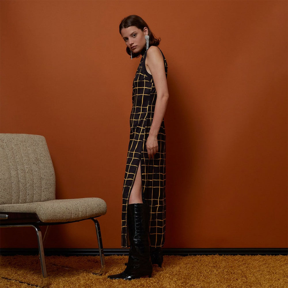 Vacationer Check Midi Dress
