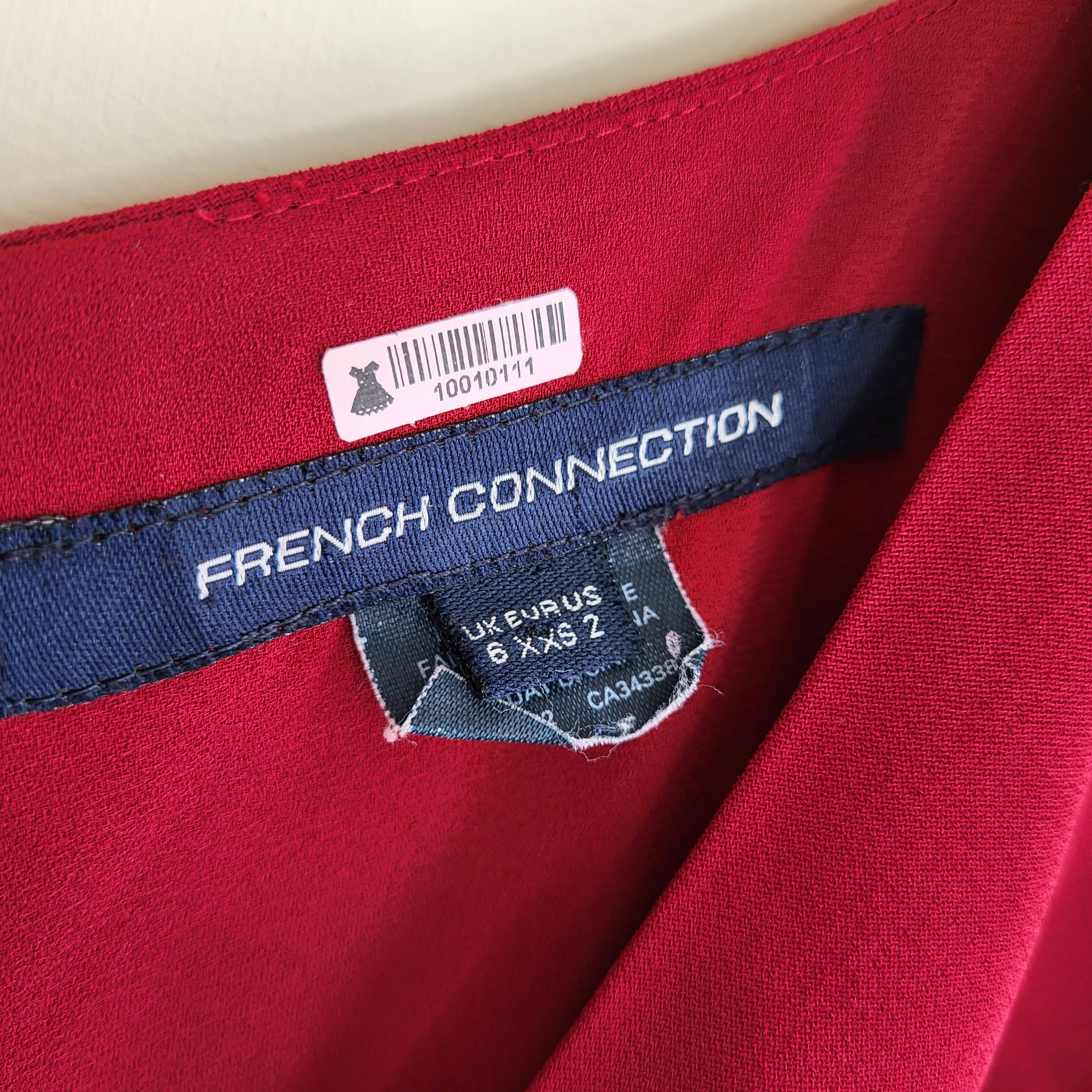 FRENCH CONNECTION Bessie Red Sleeveless Crepe Jumpsuit