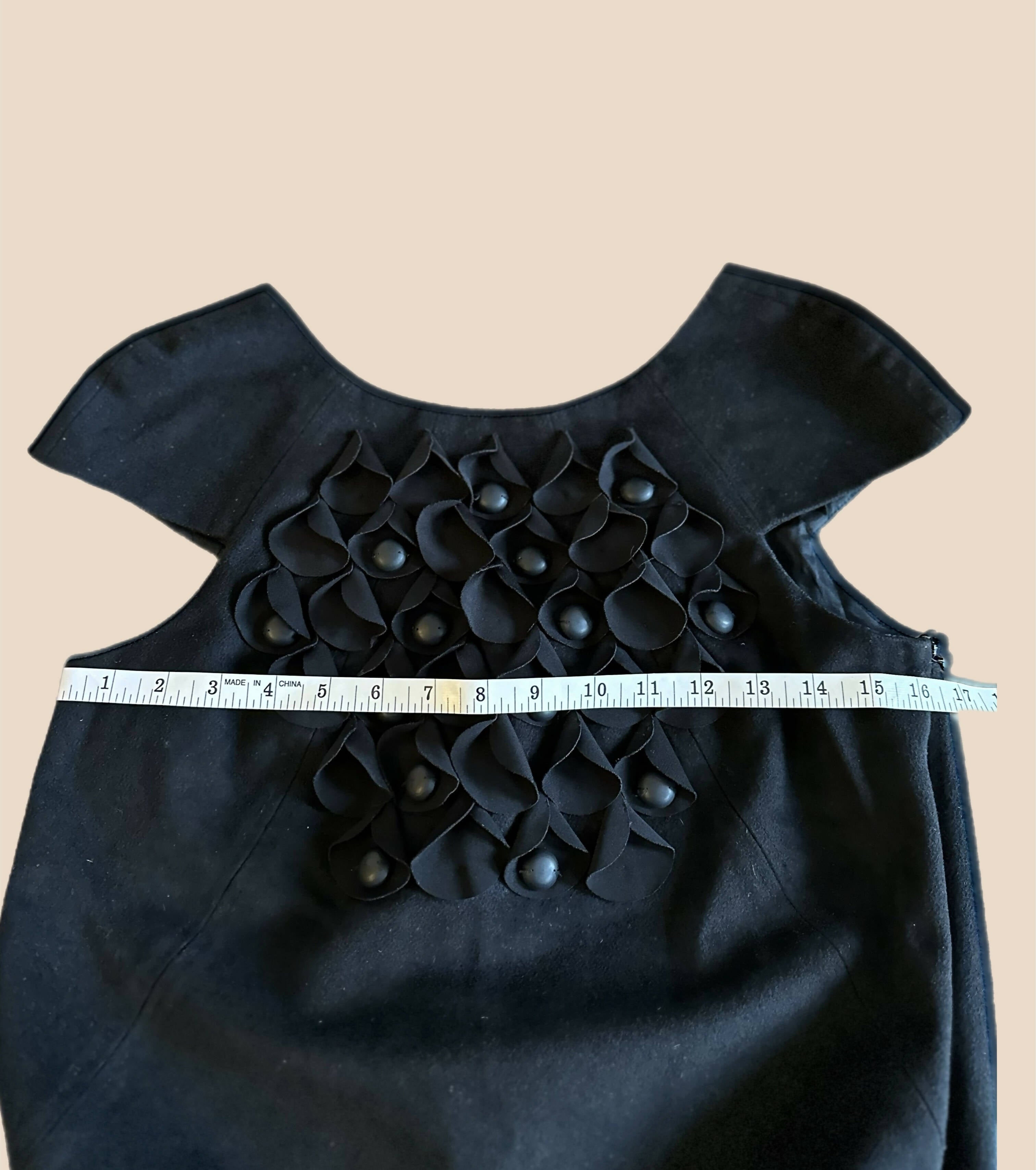 Tibi Cap Sleeve Ruffle Detail Shift Dress - Black