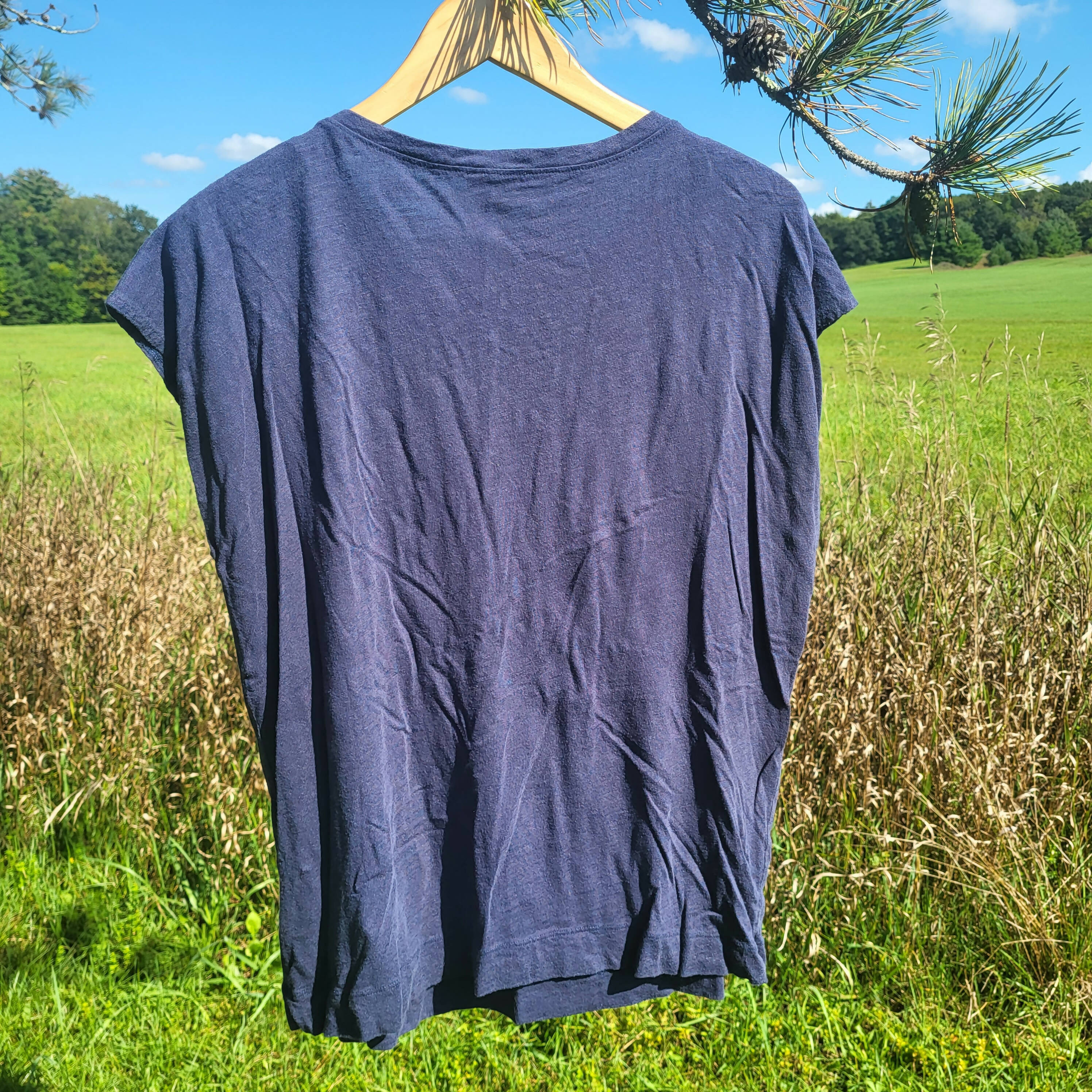 Lilla P Flame Modal Sleeveless Wedge Slit Neck in Neptune Blue