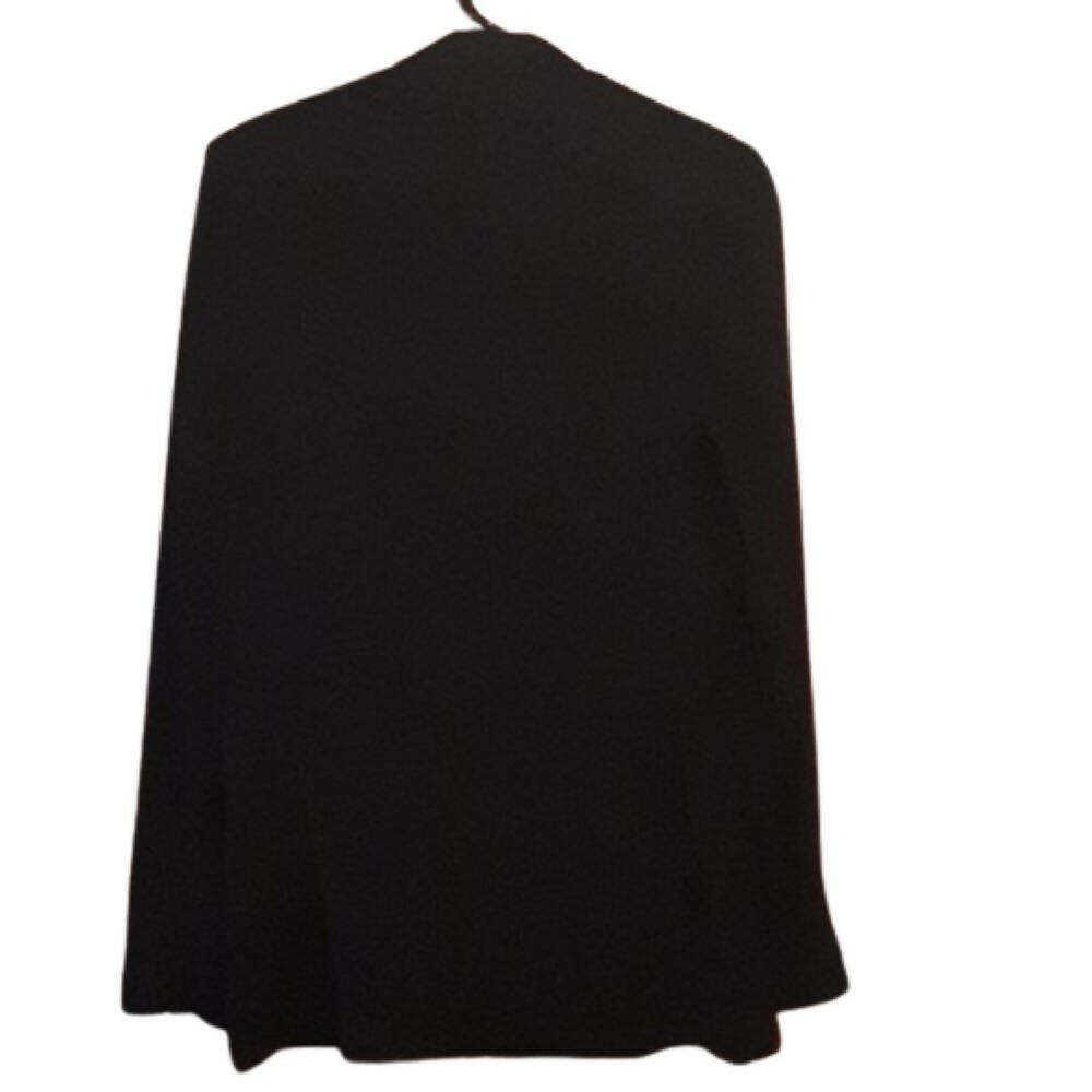 Nicole Miller NY Crepe Tie Long Sleeve Blazer - Black
