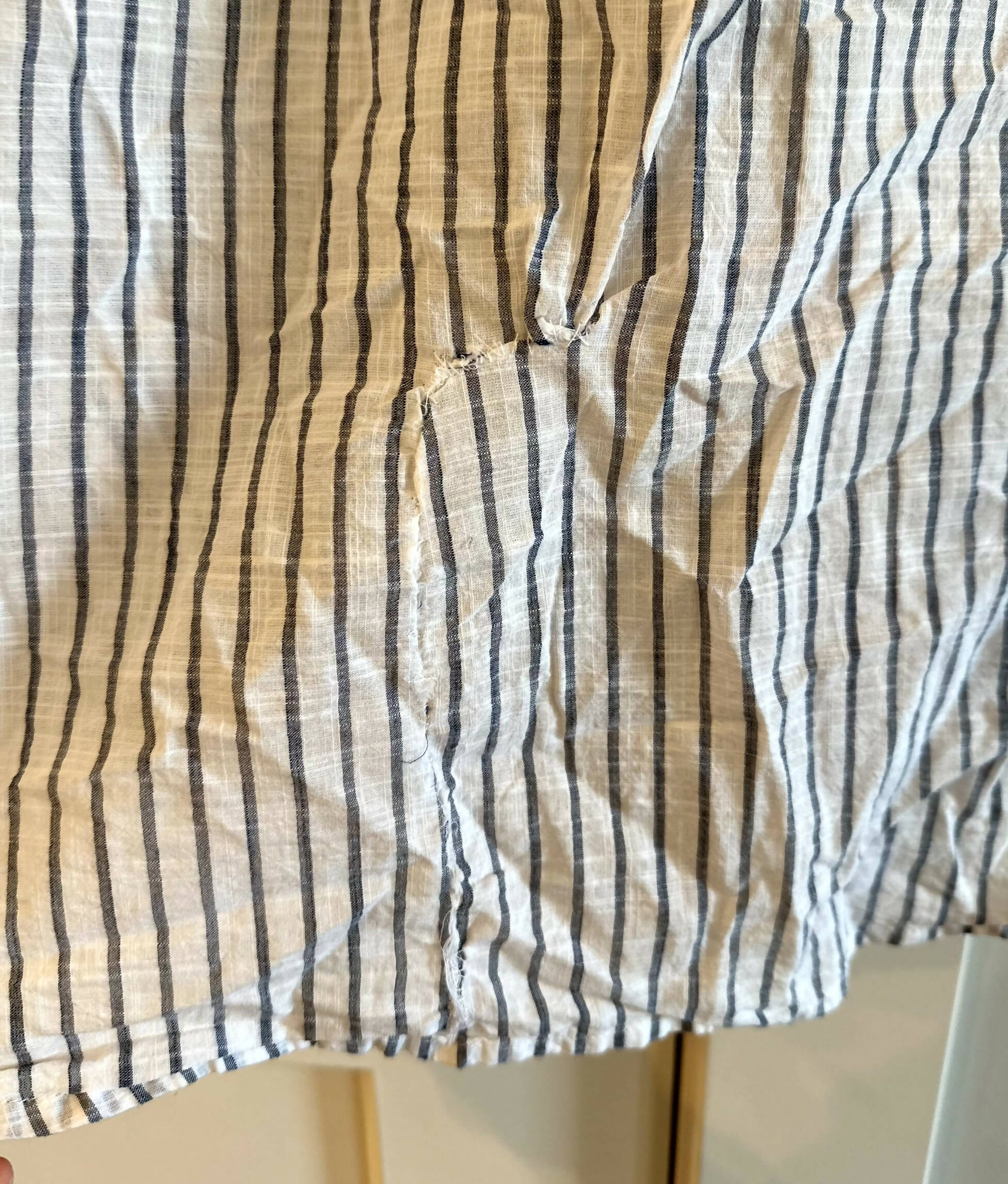 Michael Stars Joanna Button Down Shirt - Stripes - Navy Multi/Navy Stripe