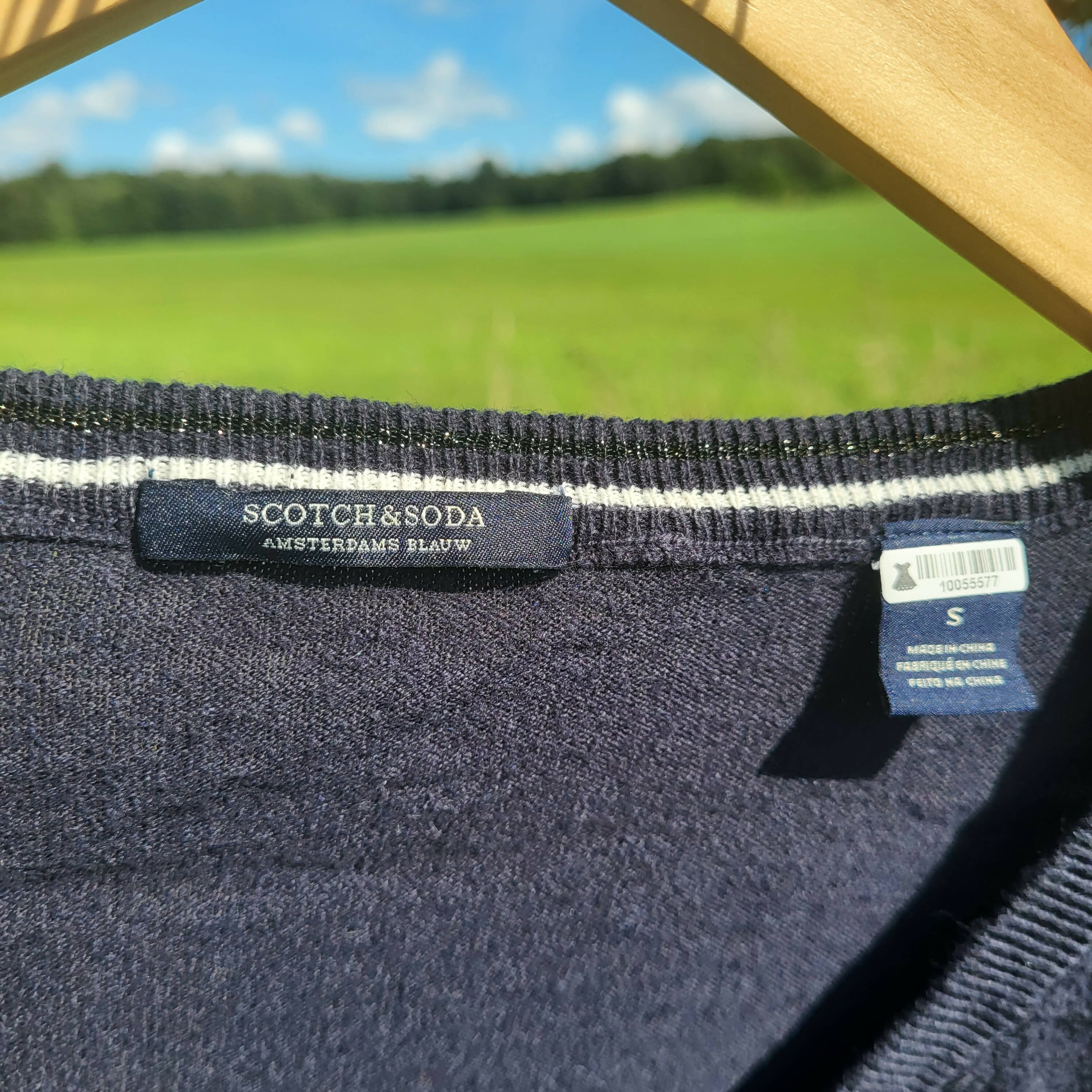 Scotch & Soda Navy Blue V-neck Sweater