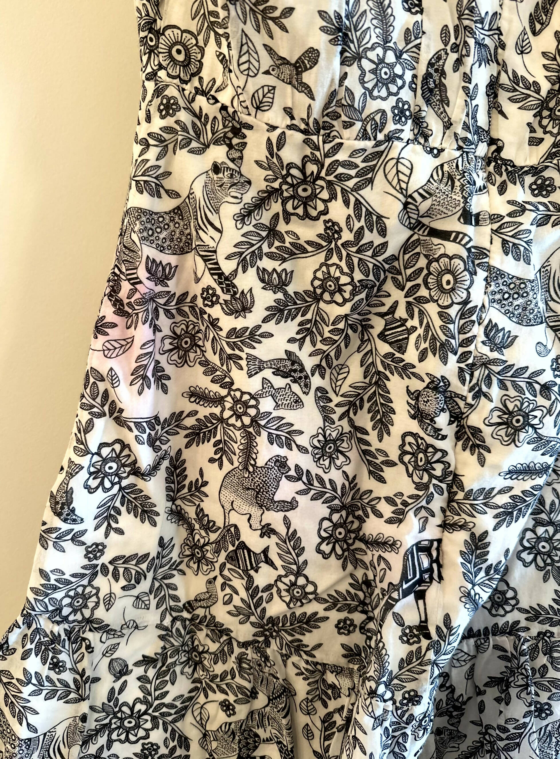 Saloni Misha Mini Dress - Floral - White Multi/Ivory Rashastan Black