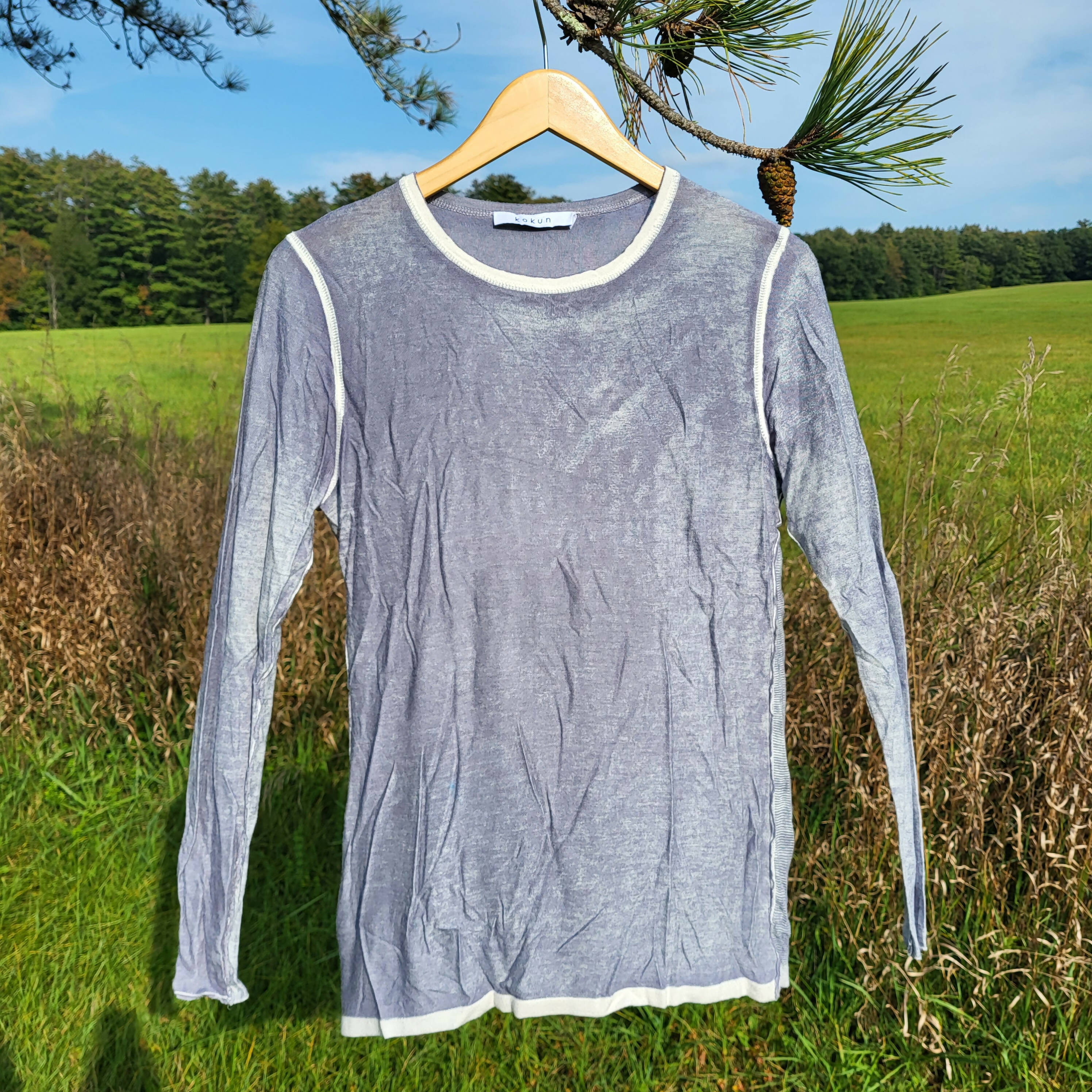 Kokun Overdyed Fitted Cashmere Crew Neck - Silver - XL