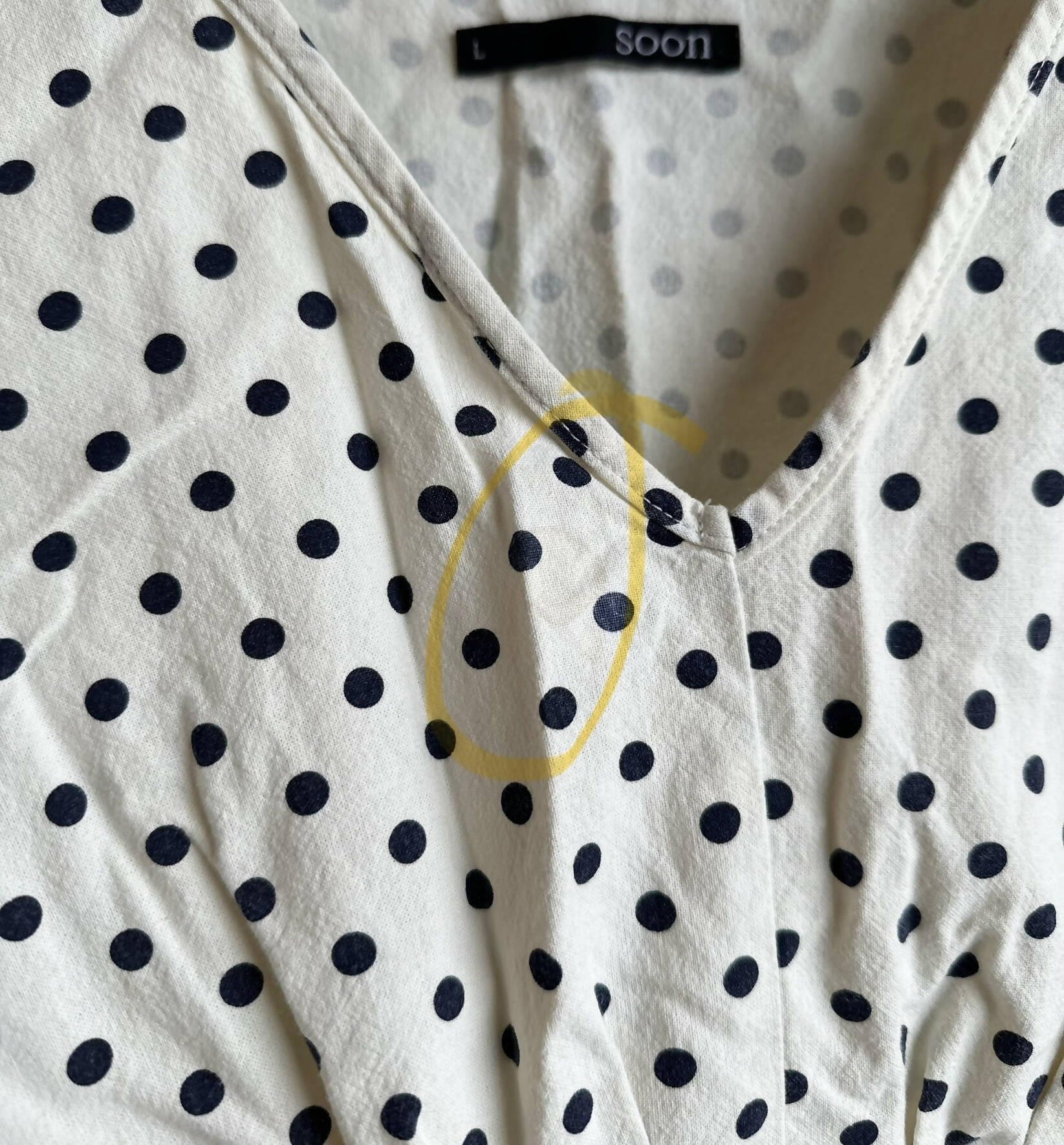 Soon Maternity Hani V-Neck Maternity Blouse - Polka Dot - White Multi/black Dot