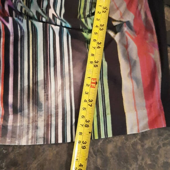 Nicole Miller NY Sleeveless Scoop Neck Striped Sheath Dress - Stripes - Black Multi