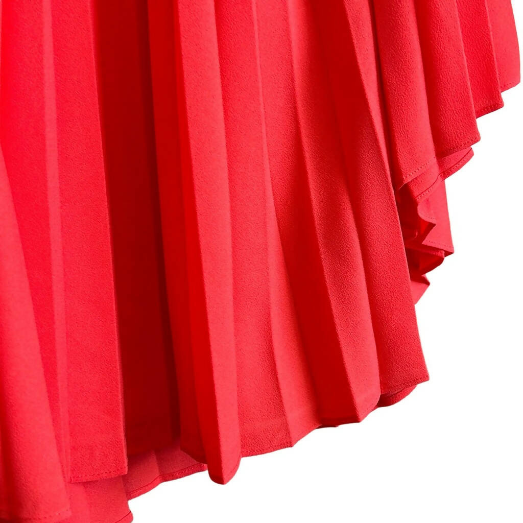 Trina Turk 3/4 Sleeve Pleated Poncho Blouse - Red