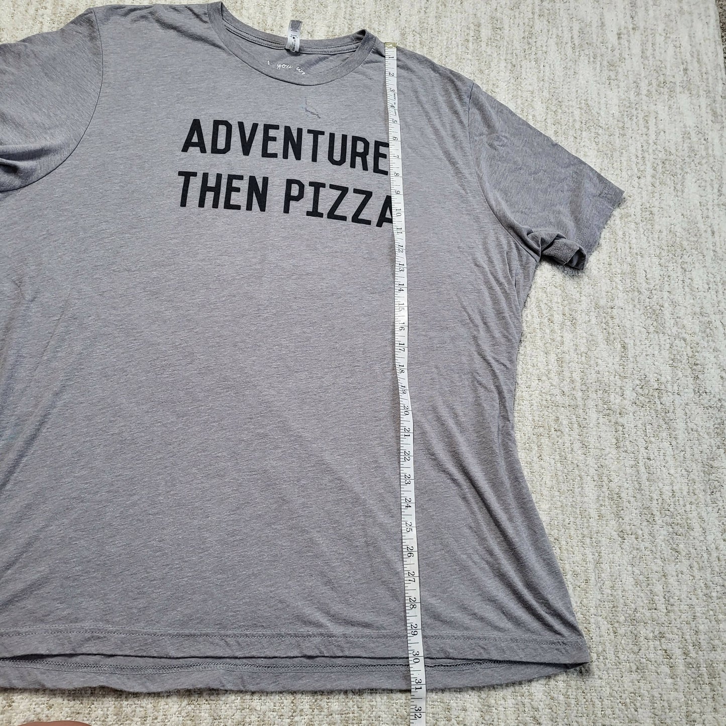 Wish You Were Northwest Adventure Then Pizza Tee - Gray - XXL
