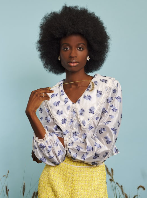 Pearl Floret Collar Blouse