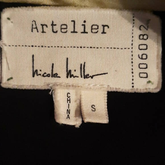 Nicole Miller NY Crepe Tie Long Sleeve Blazer - Black