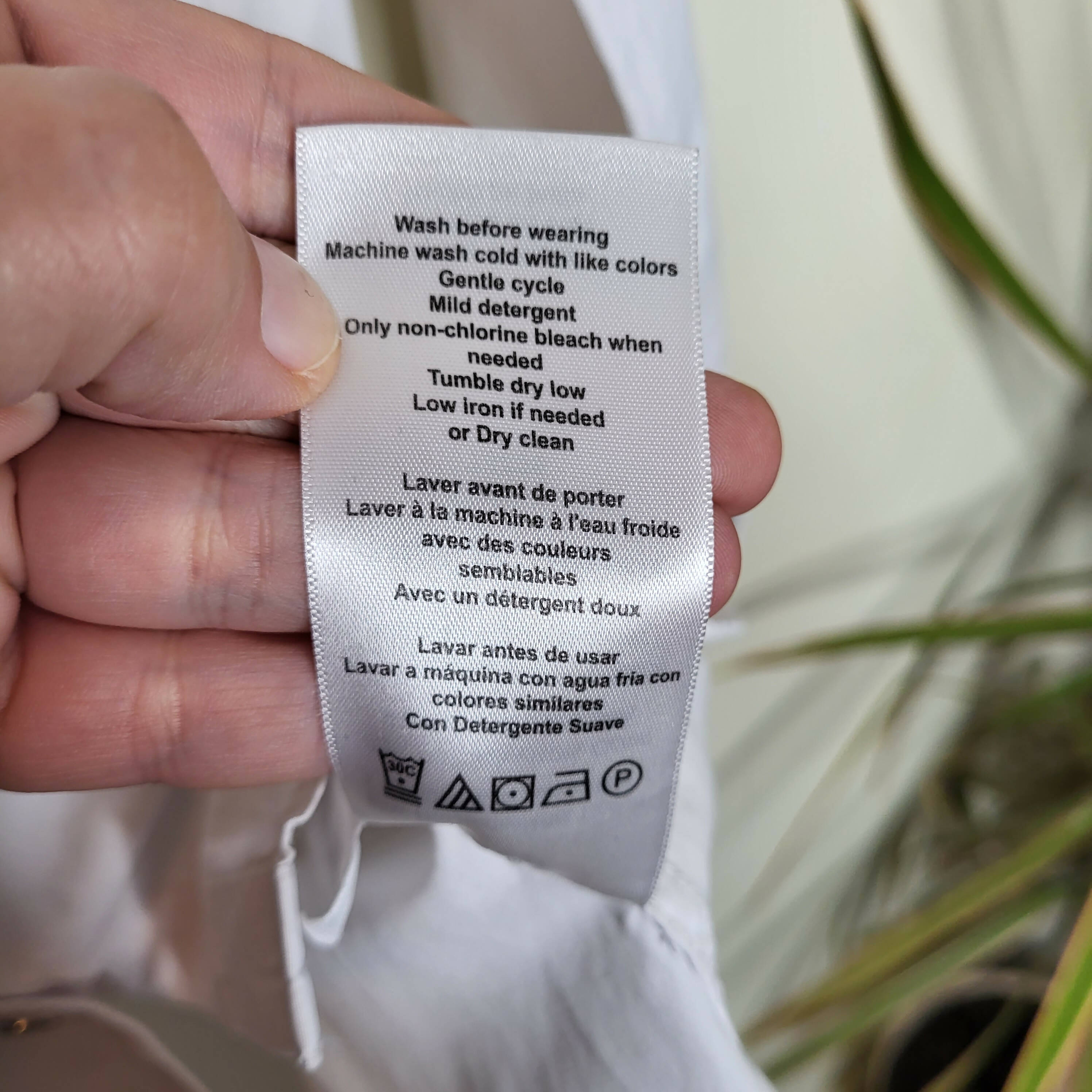 Led Maternity Long Sleeve Collared Button-Down Shirt - Abstract - White