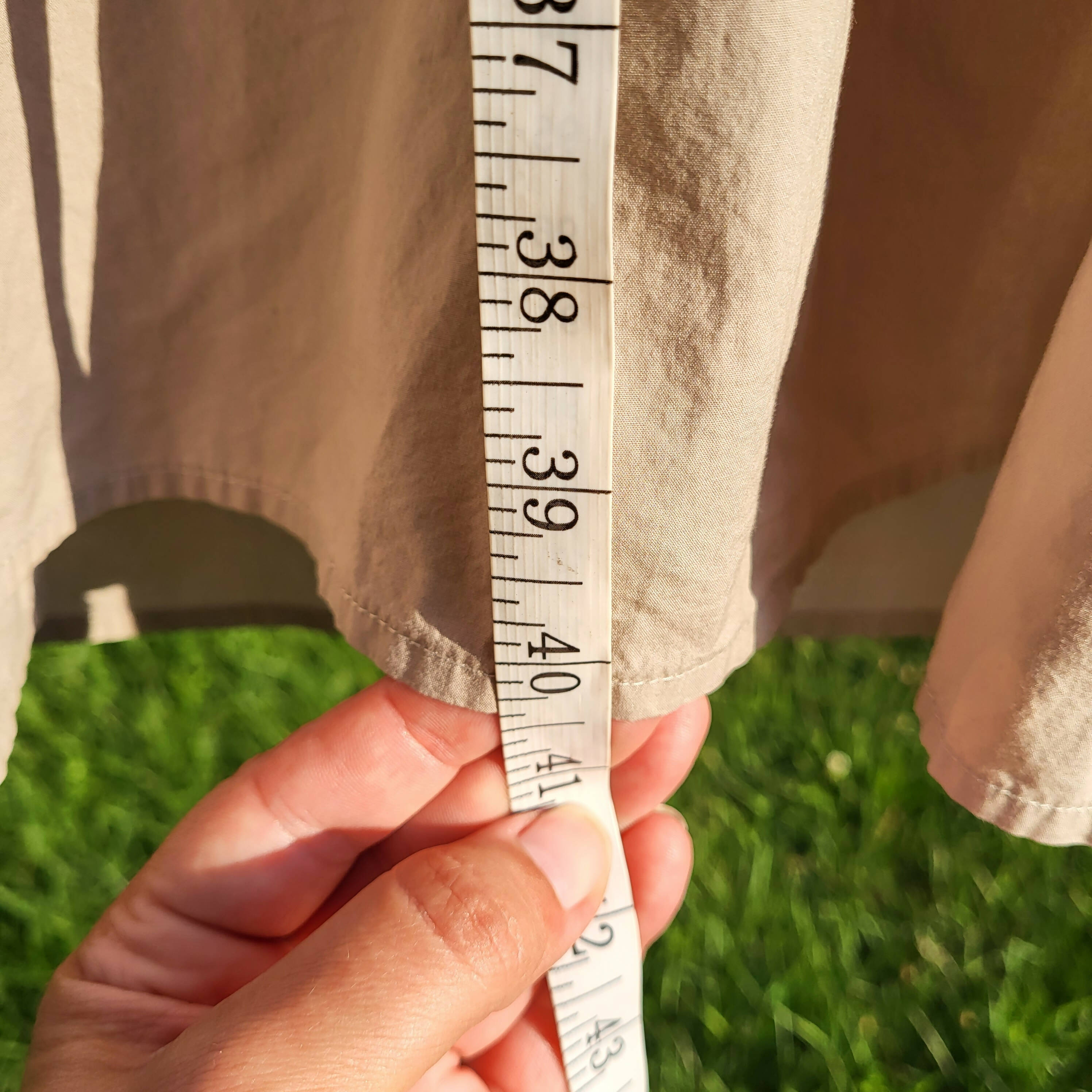 French Connection Adoni Drawstring Waist Shirtdress - /Beige - S