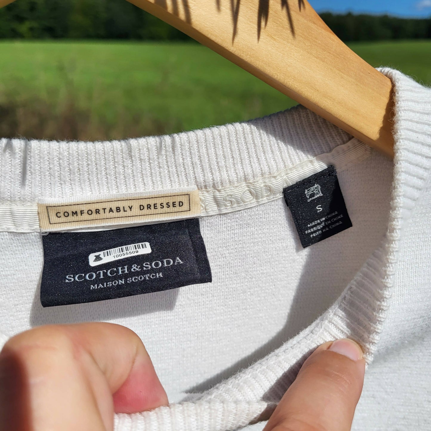 Scotch & Soda Contrast Stripe Side Zip Sweater - Stripes - White Multi/Off White - S