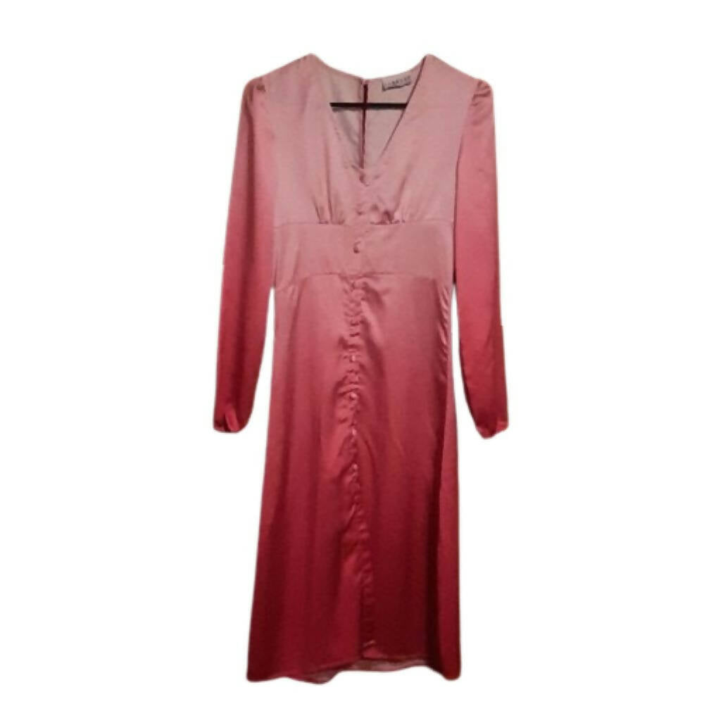 Lioness American Sweetheart Button Front Midi Dress - Ombre - Pink Multi/Pink Ombre