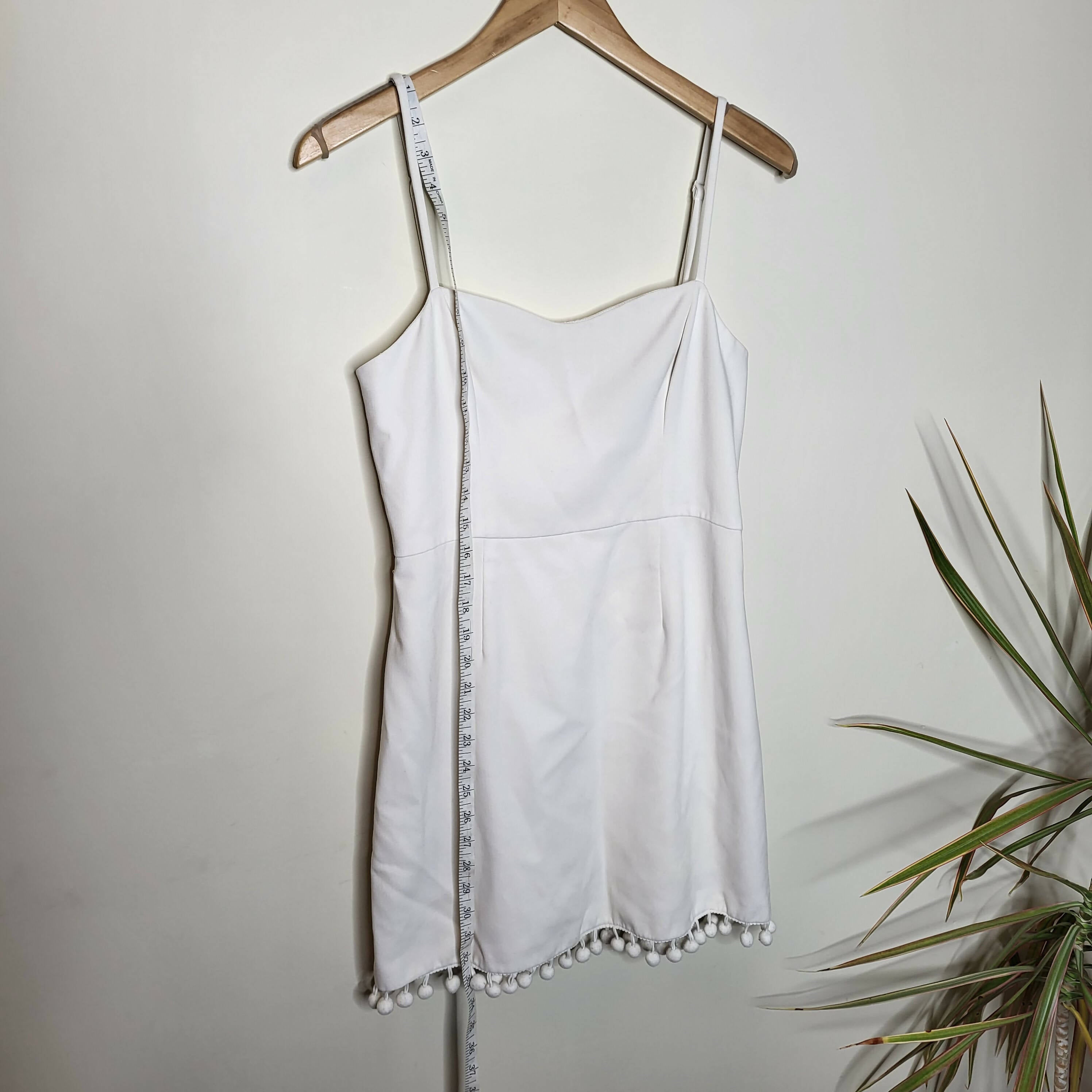 French Connection Whisper Pom Pom Strappy Dress