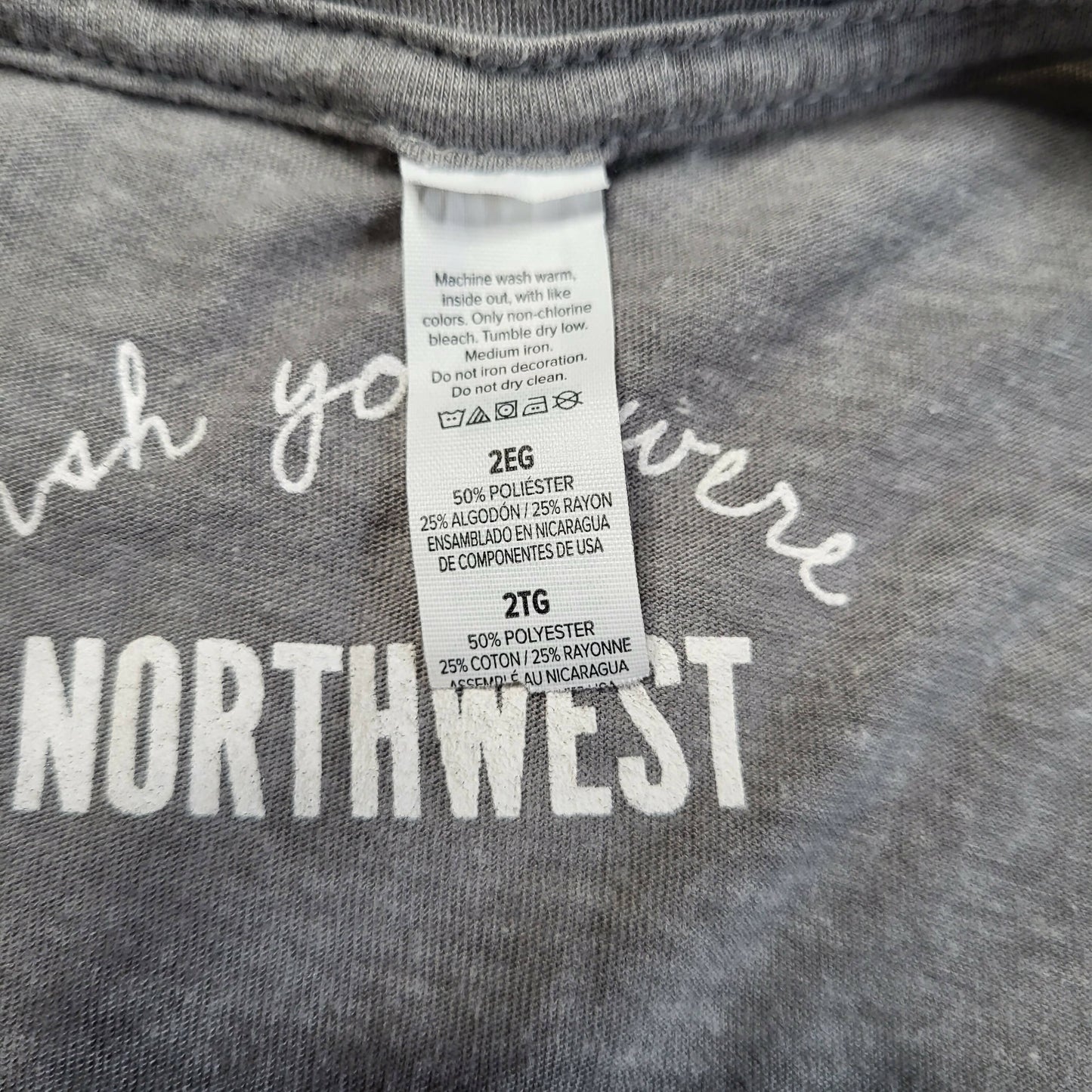 Wish You Were Northwest Adventure Then Pizza Tee - Gray - XXL
