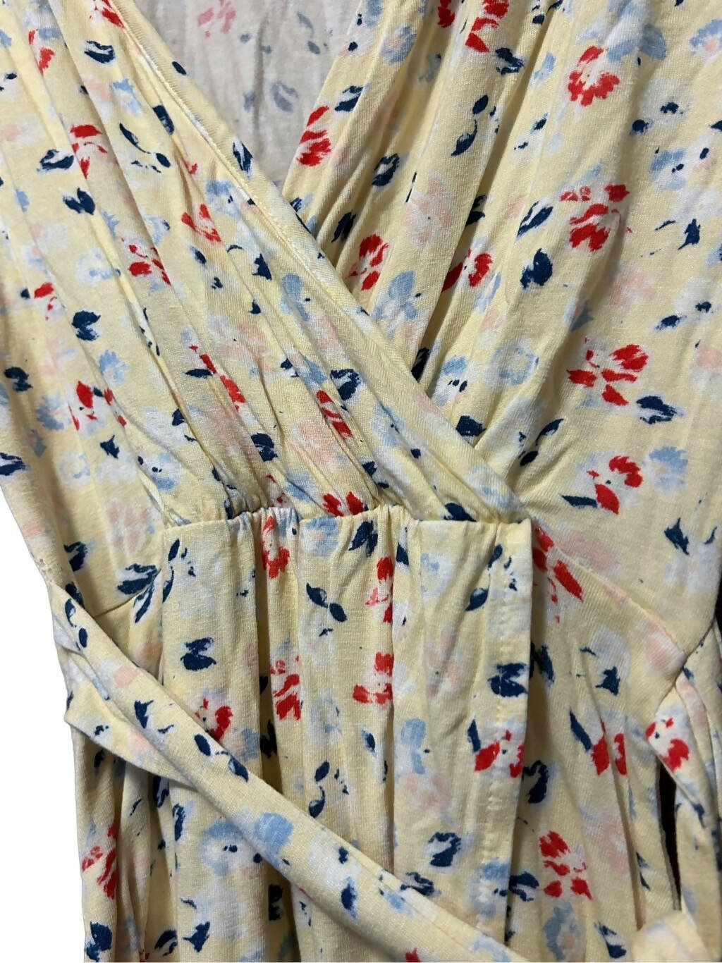 French Connection Short Sleeve V-Neck Wrap Floral Midi Dress