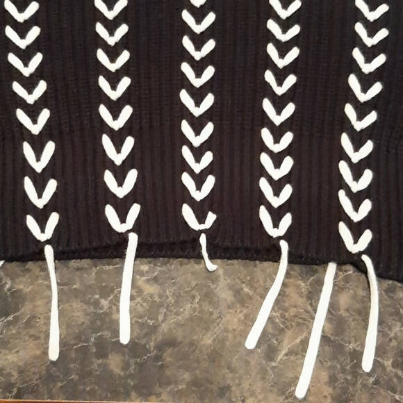 Scotch & Soda Chunky Knit Lace-Up Sweater - /Black Multi