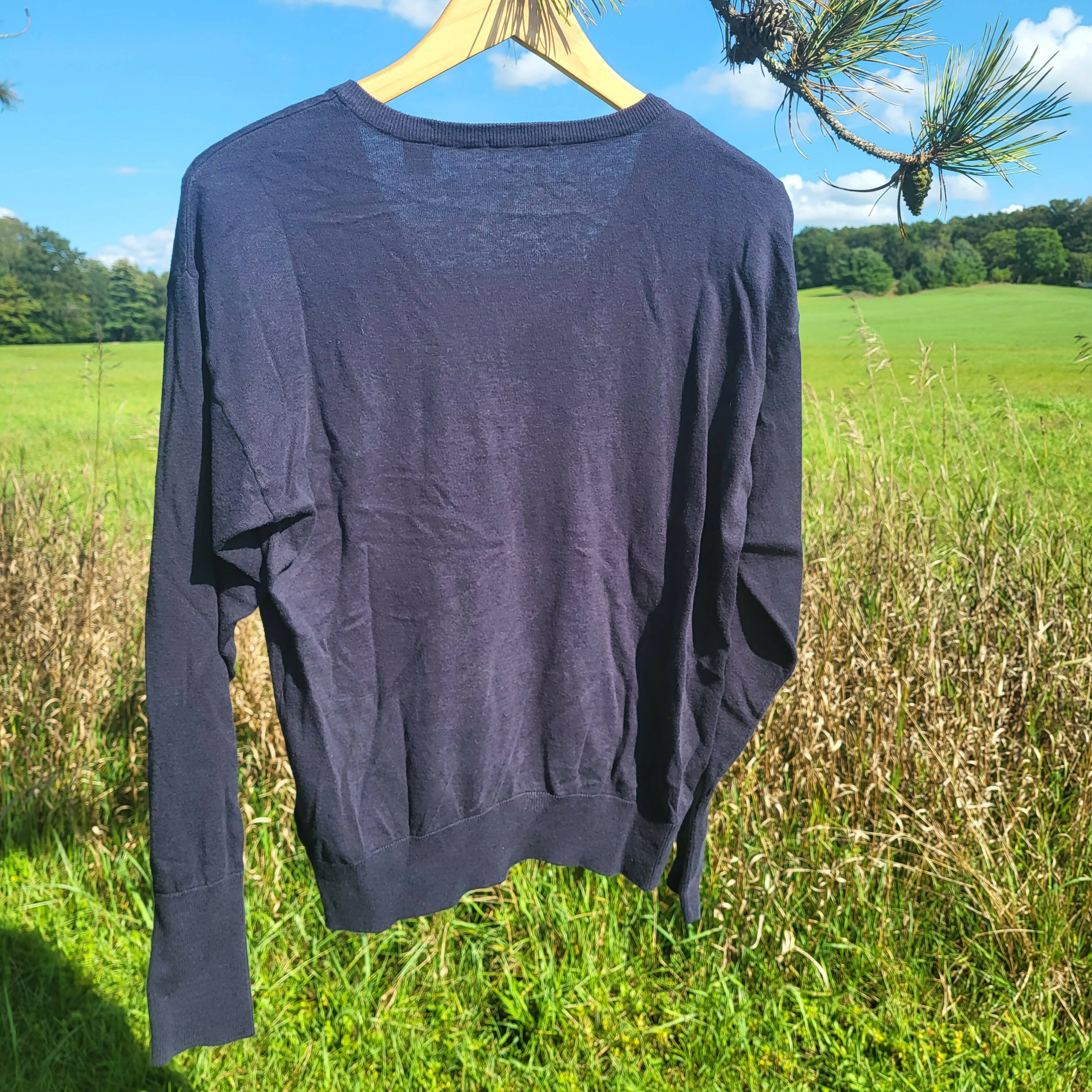 Scotch & Soda Navy Blue V-neck Sweater