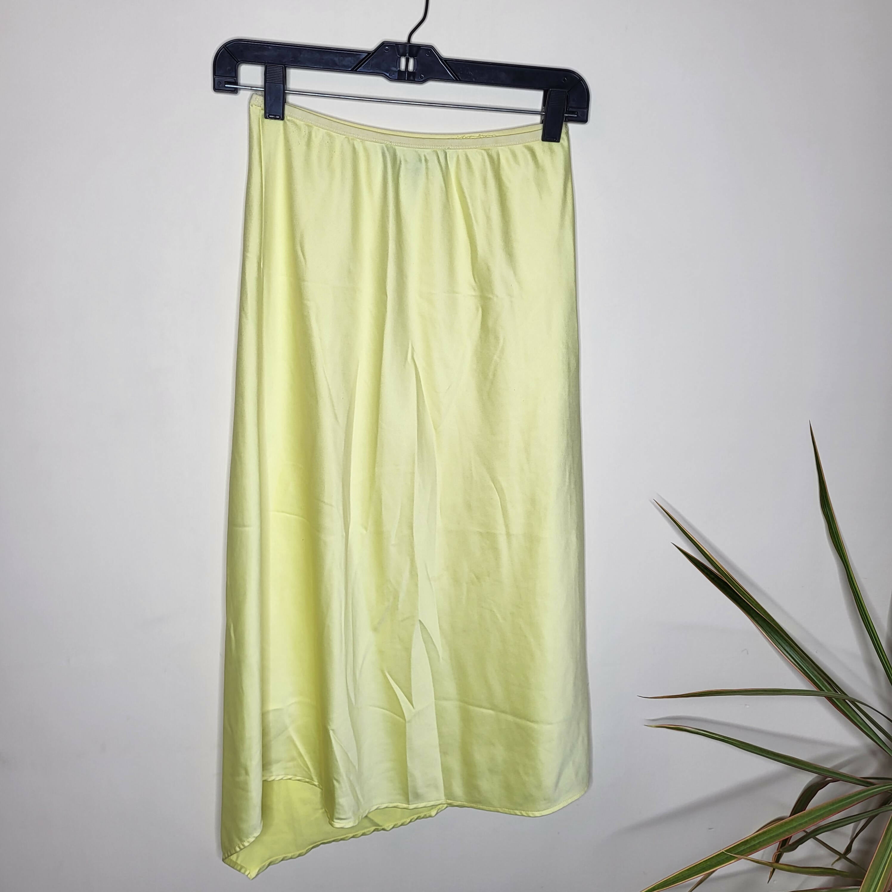 French Connection Asymmetrical Drape Midi Skirt - /Yellow