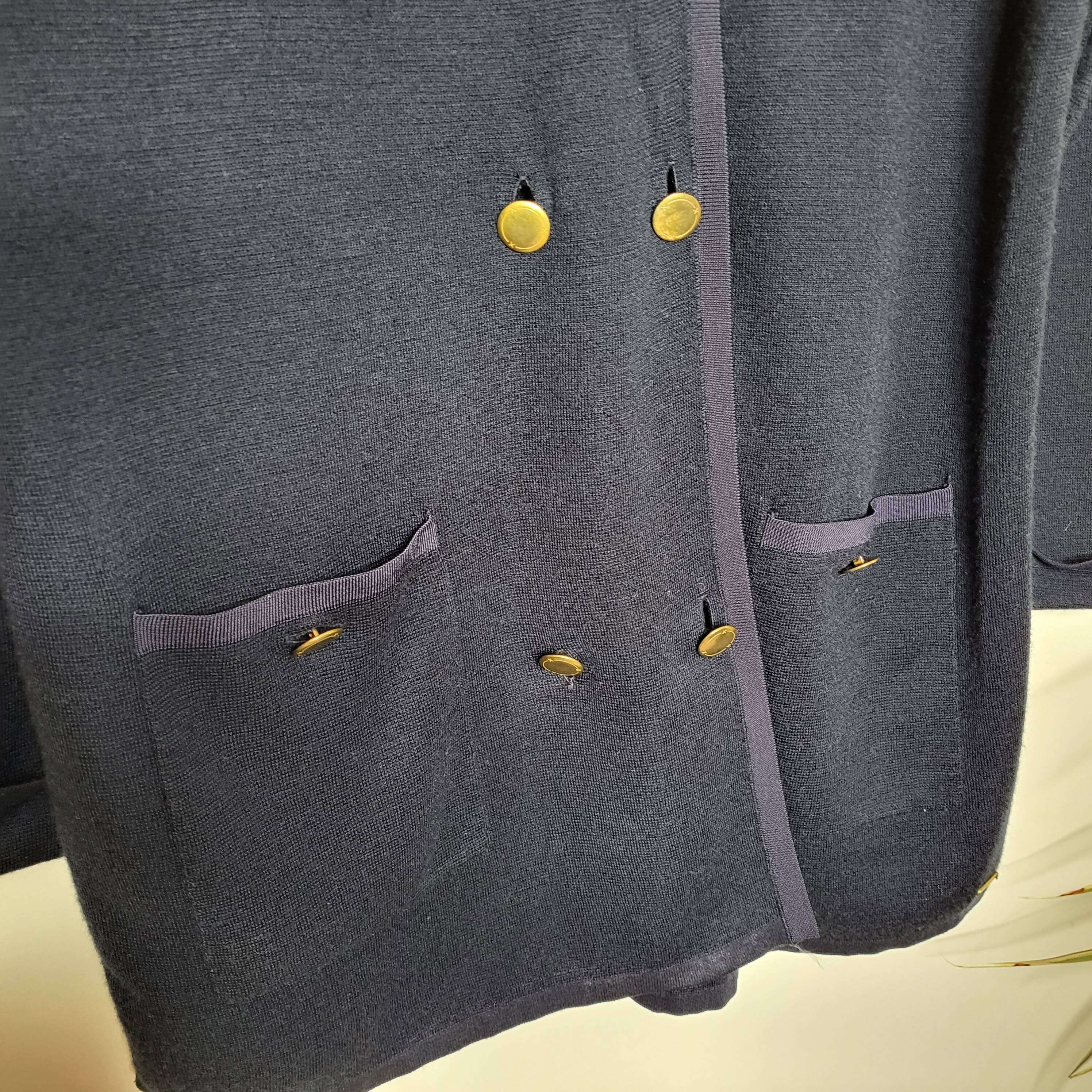 Scotch & Soda Navy Stripe detail knitted blazer