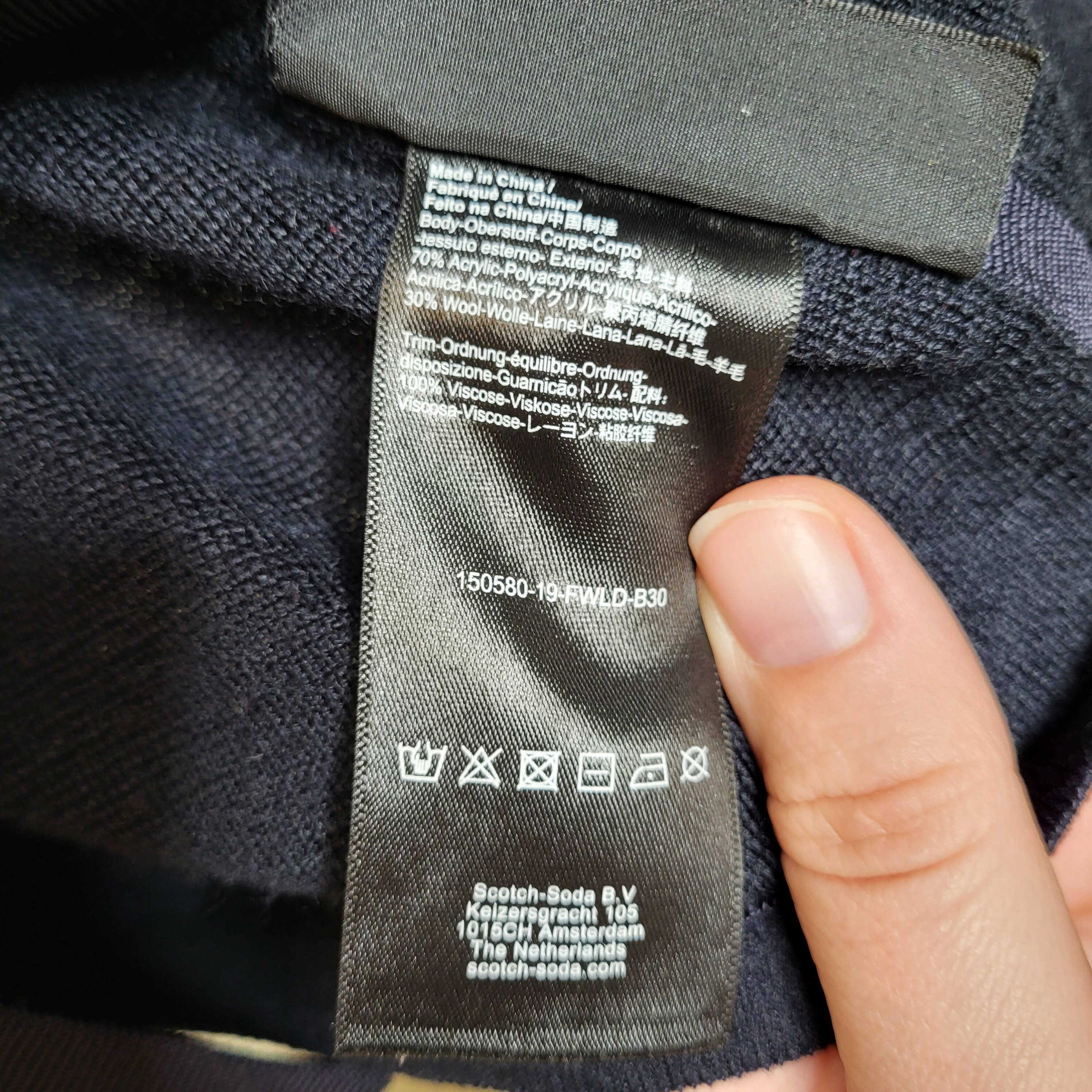 Scotch & Soda Navy Stripe detail knitted blazer