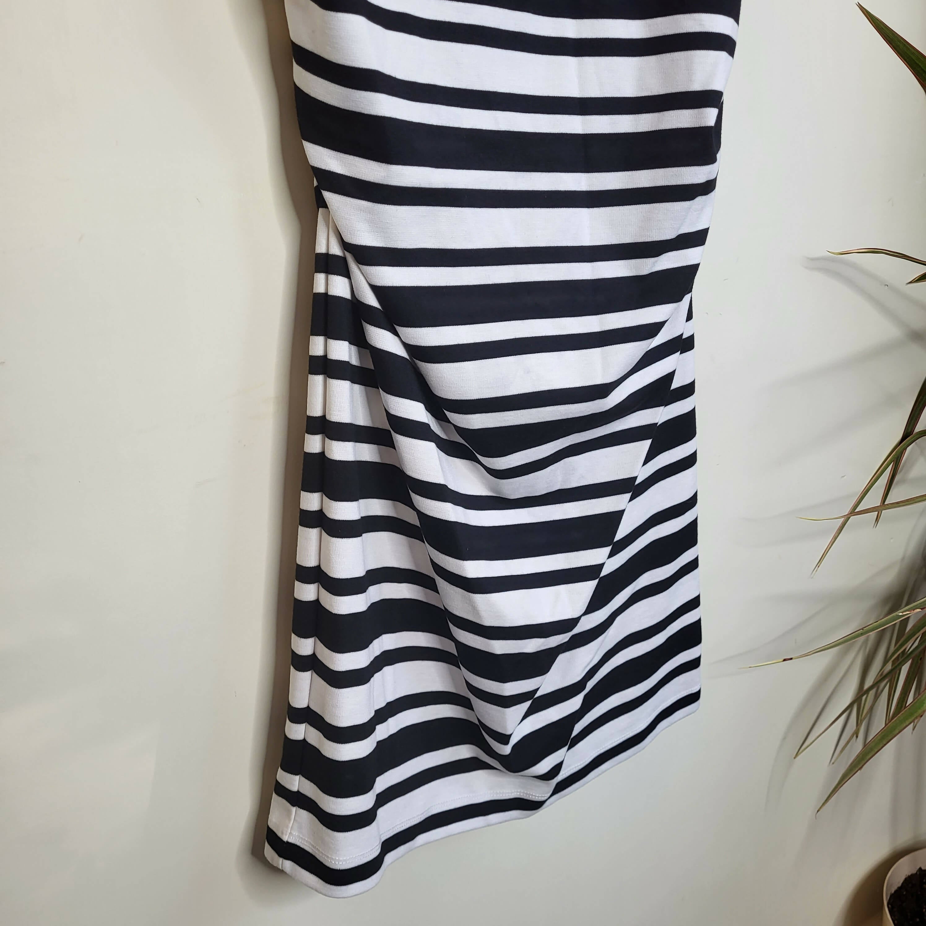 Soon Maternity Leo Cap Sleeve Maternity Dress - Stripes - White Multi/Ponti Stripe