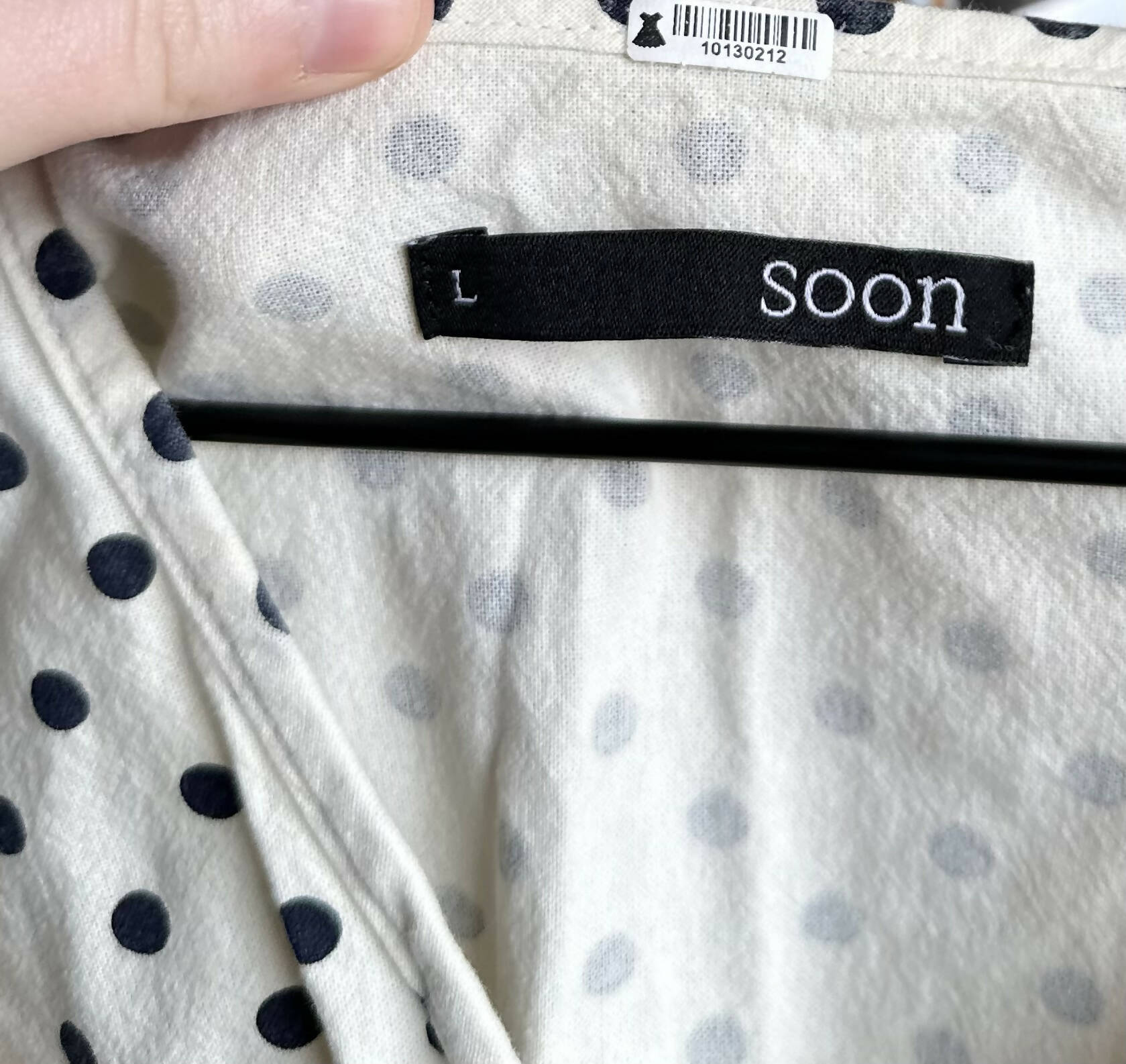 Soon Maternity Hani V-Neck Maternity Blouse - Polka Dot - White Multi/black Dot