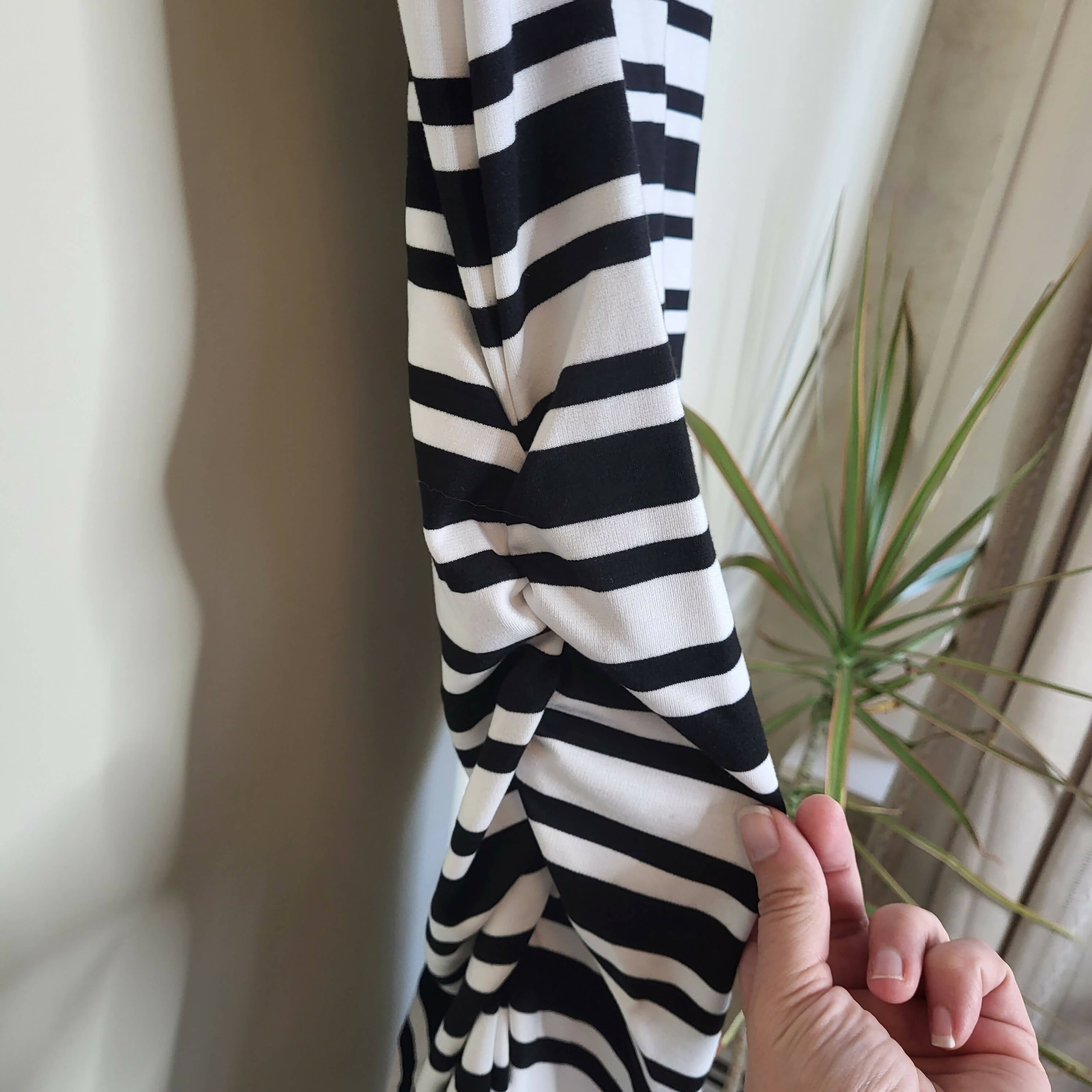 Soon Maternity Leo Cap Sleeve Maternity Dress - Stripes - White Multi/Ponti Stripe