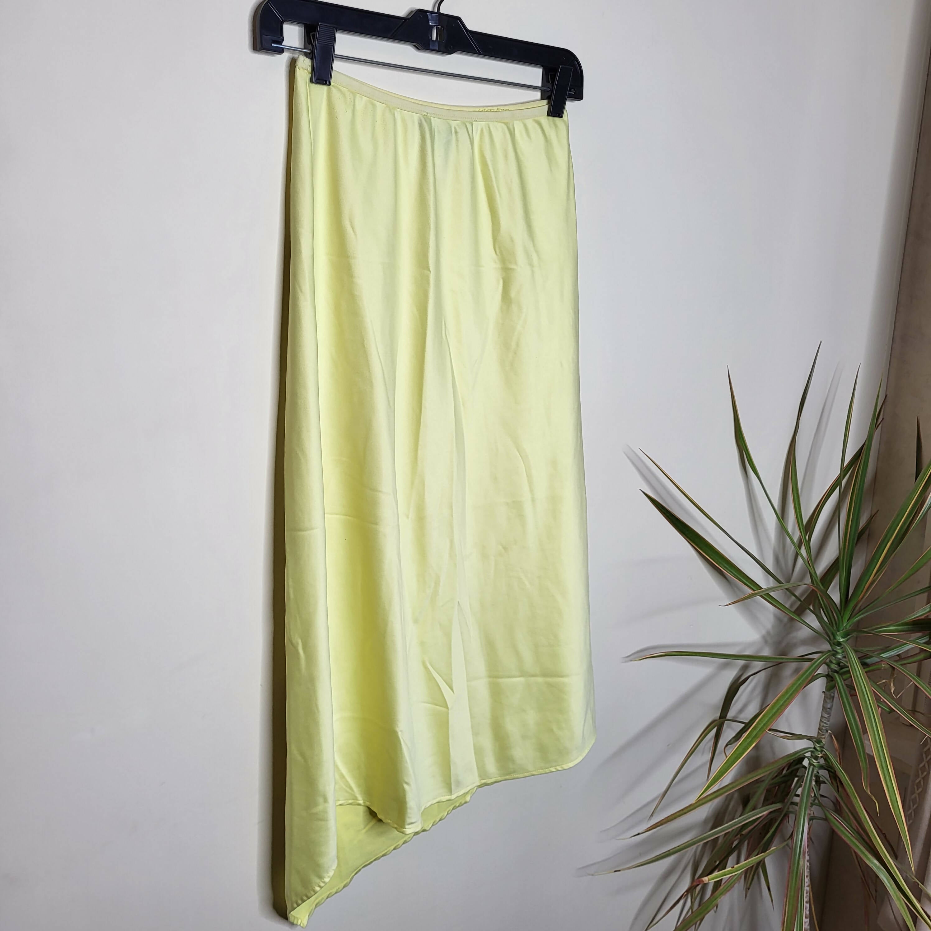 French Connection Asymmetrical Drape Midi Skirt - /Yellow