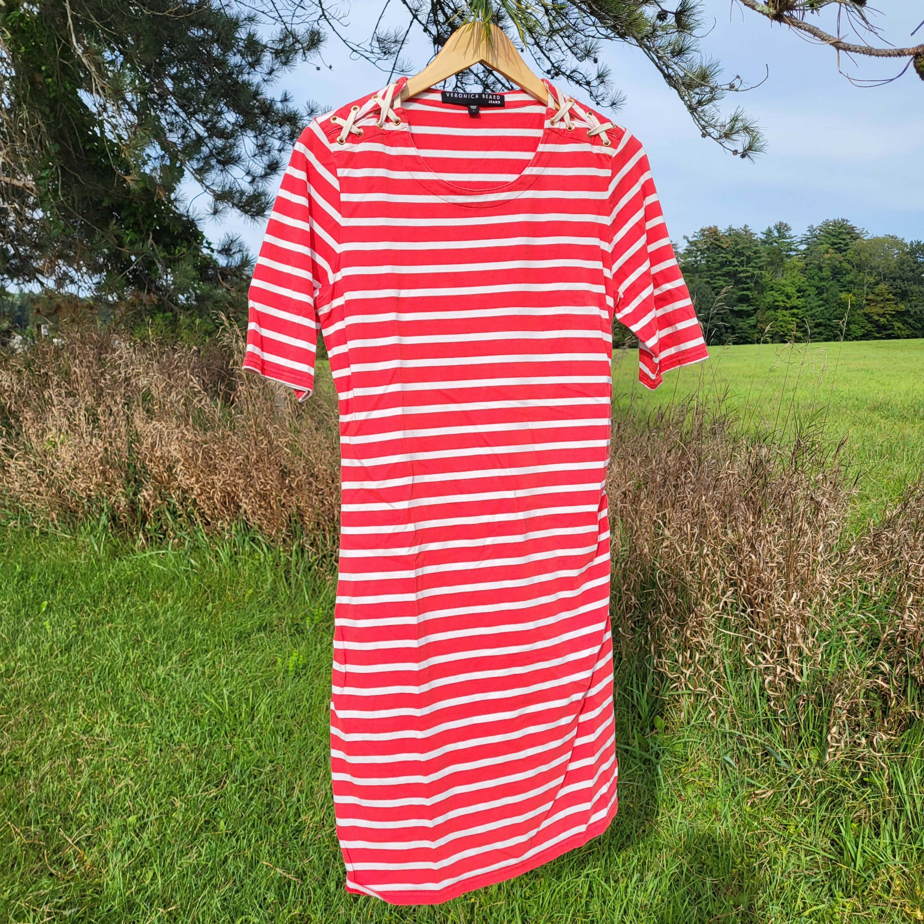 Veronica Beard Foley Ruched Stripe Dress