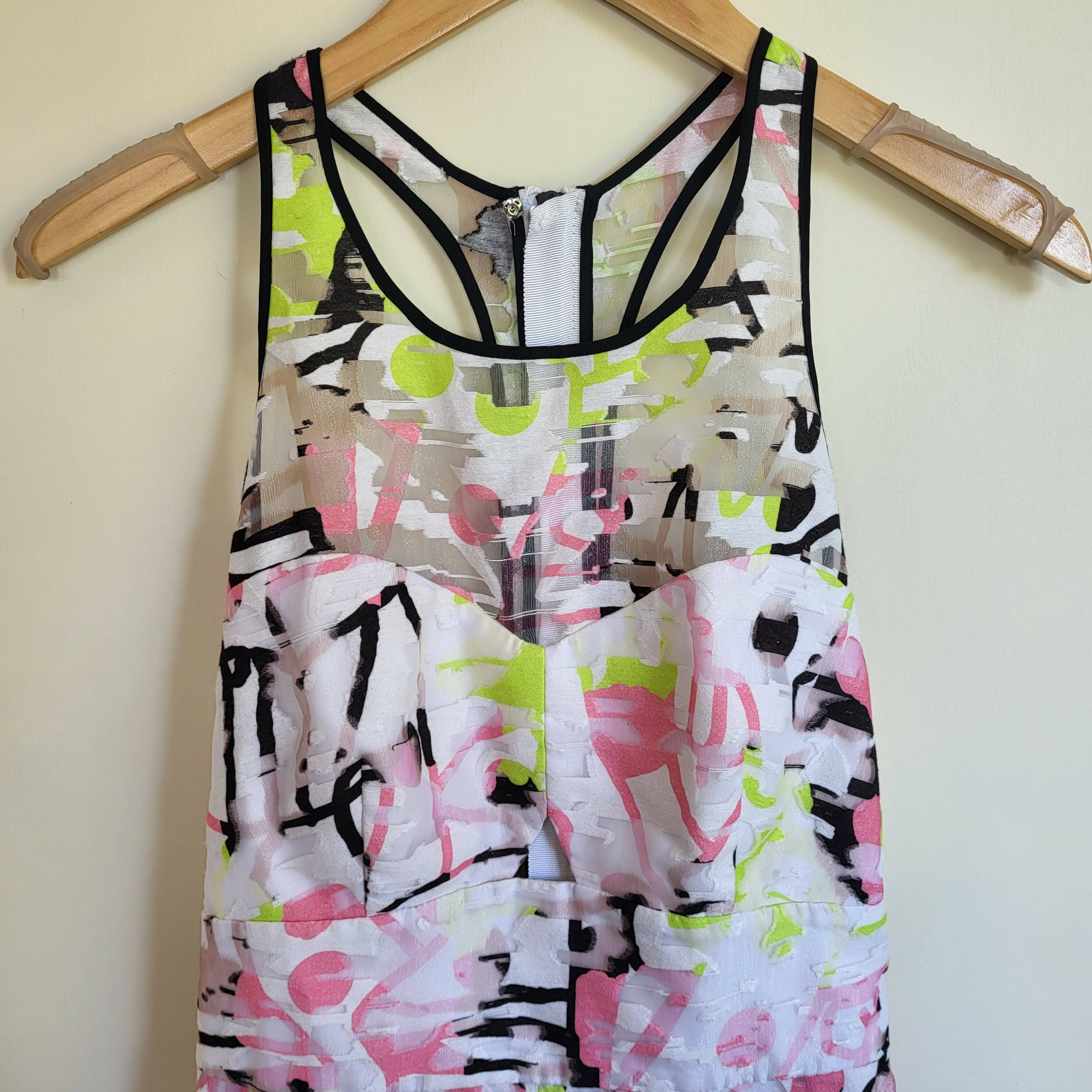 Milly Sleeveless Cut-Out Back Floral Dress - Floral - White Multi/Multi