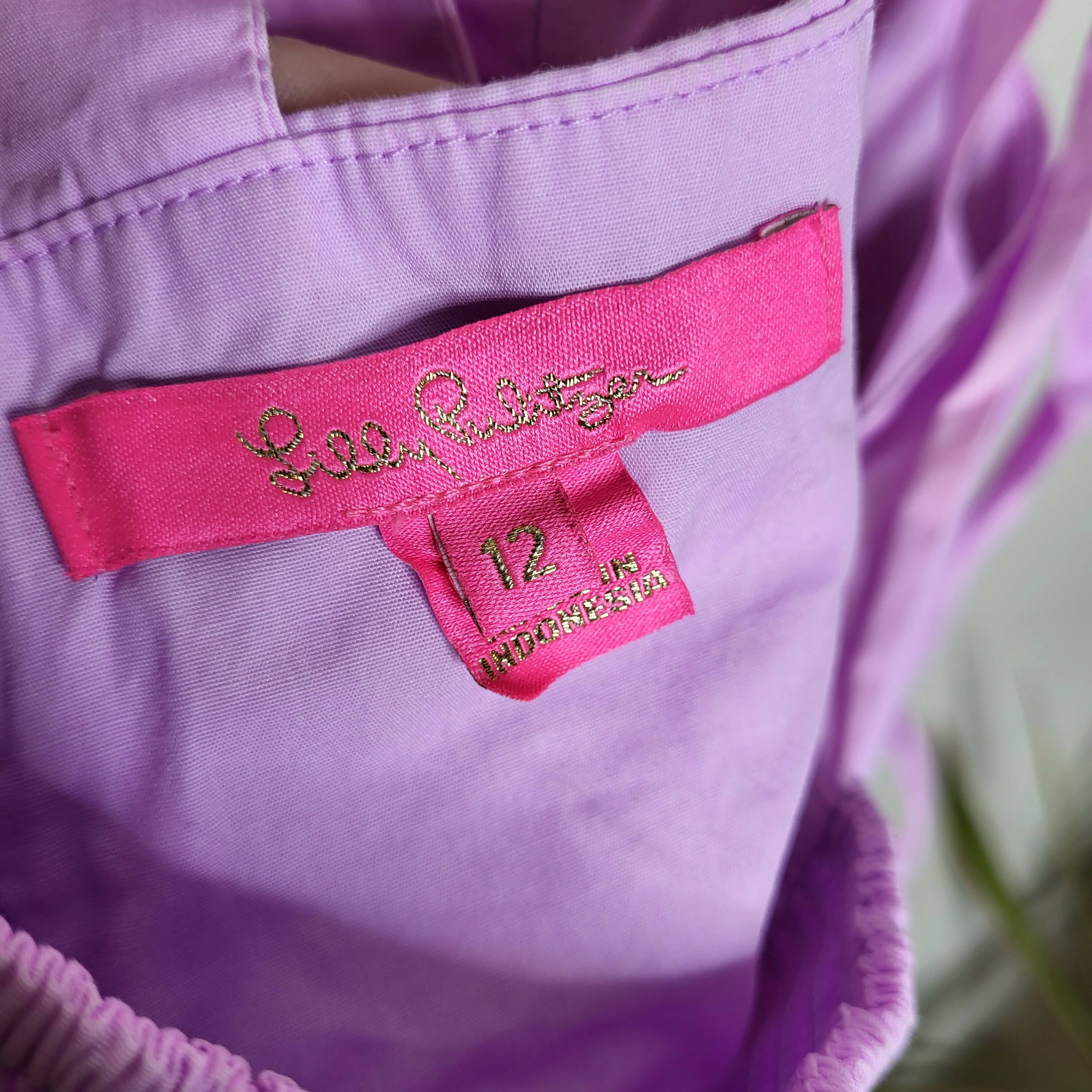 Lilly Pulitzer Anlee Tie Sleeve Colorblock Top - Colorblock - Purple Multi/Purple Iris Pb Bellini Colorblock