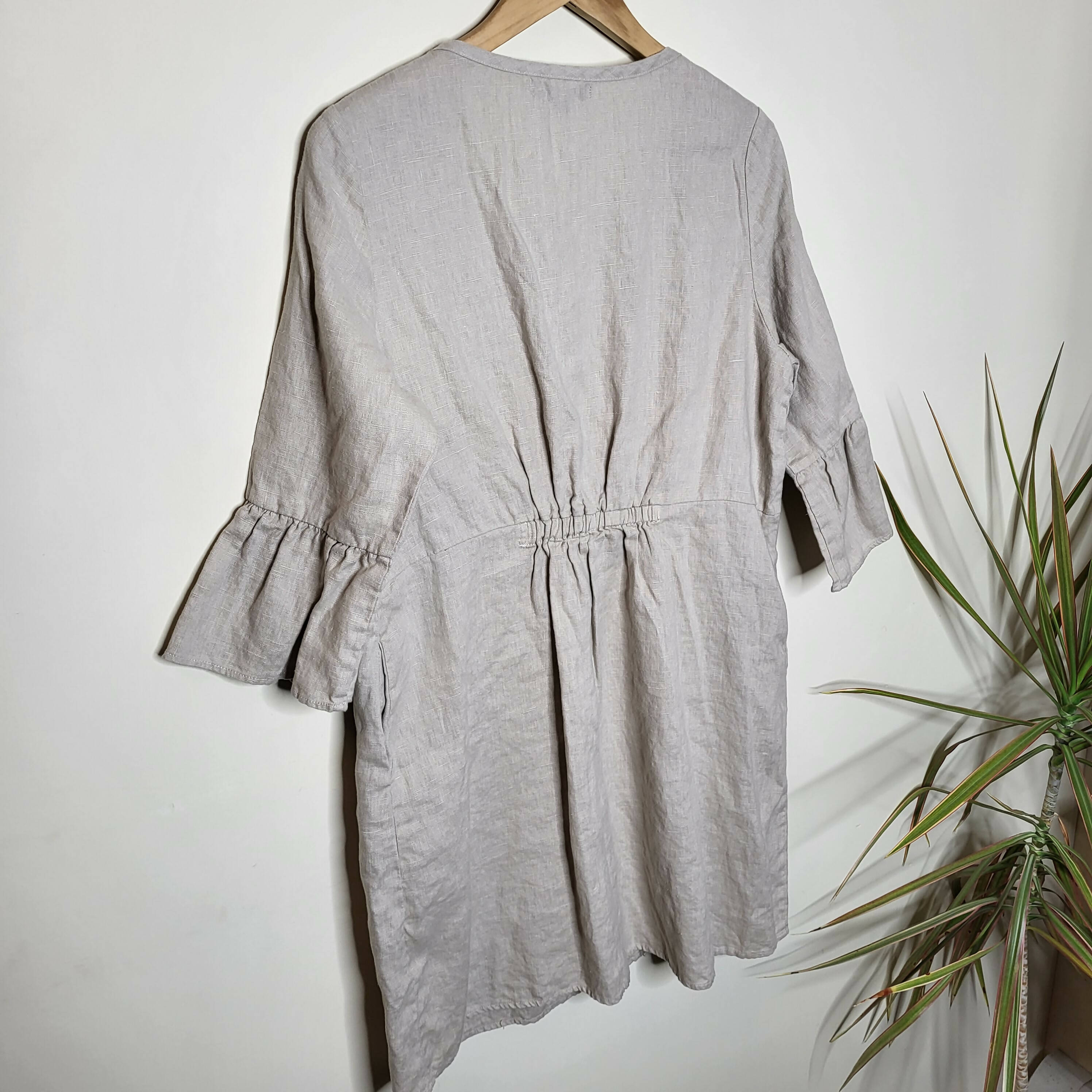 Soon Maternity Rubi Linen Nursing Dress - /Beige
