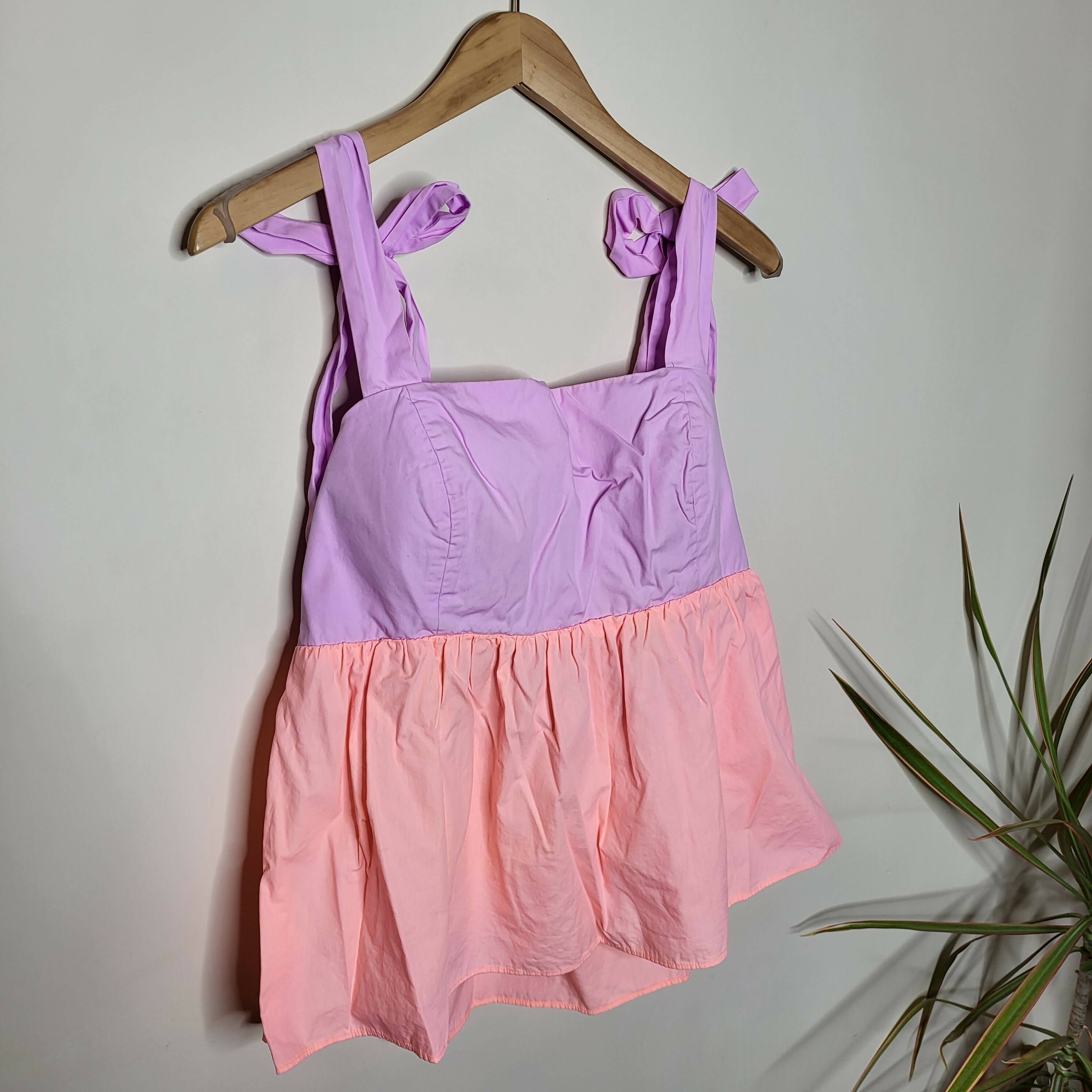 Lilly Pulitzer Anlee Tie Sleeve Colorblock Top - Colorblock - Purple Multi/Purple Iris Pb Bellini Colorblock