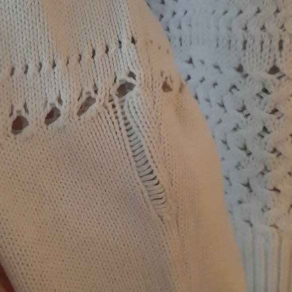 French Connection Long Sleeve Open Knit Sweater - /White