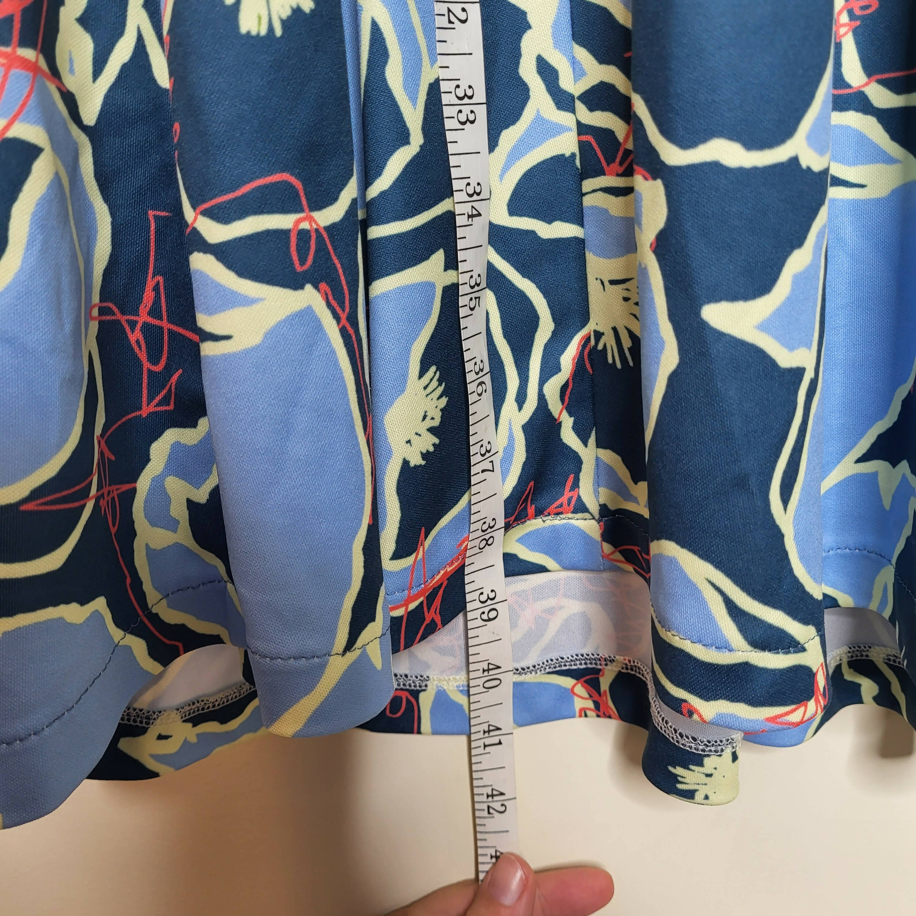 Poppyseed Maternity 3/4 Sleeve Adjustable Waist Floral Dress - Floral - Blue Multi