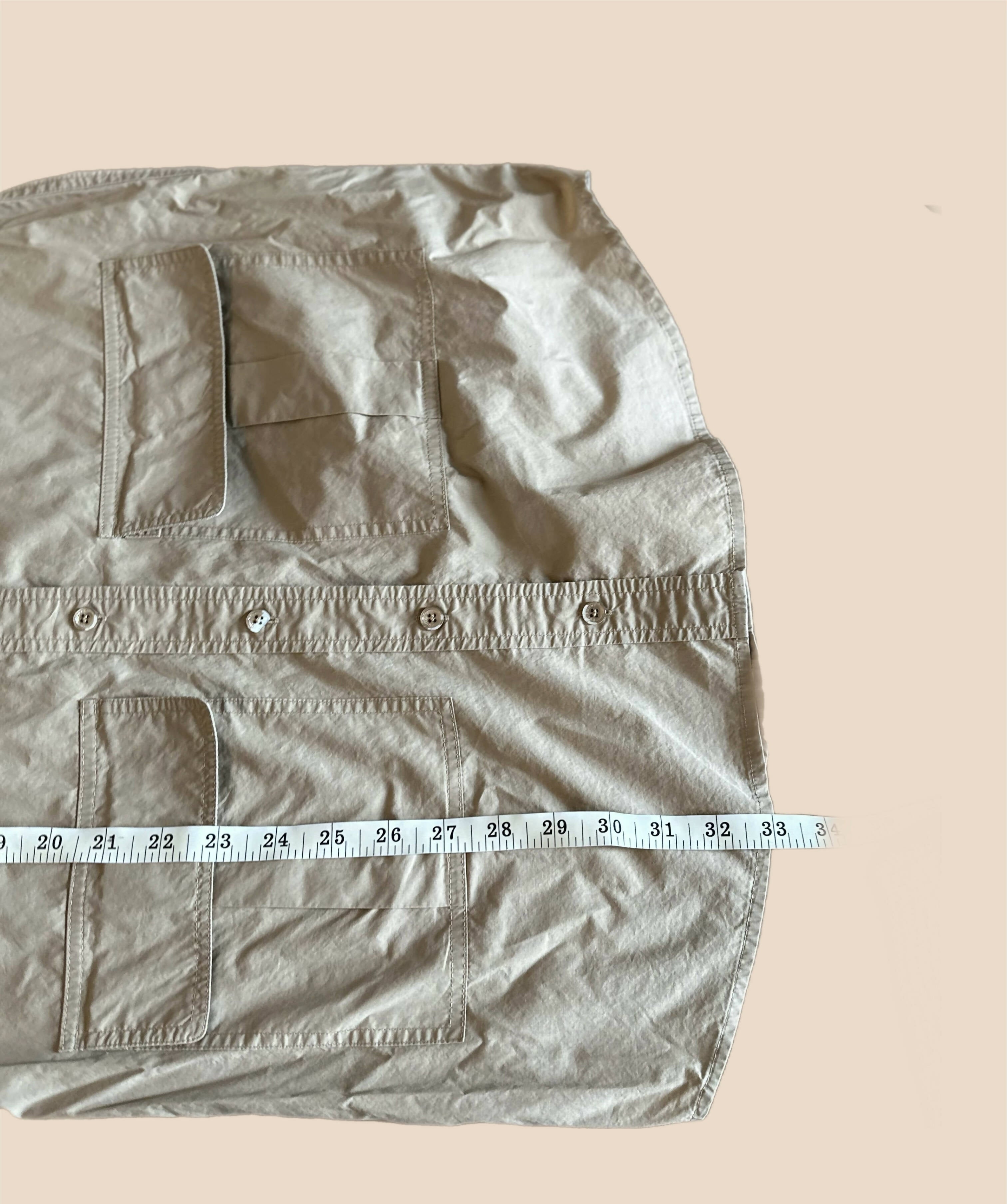 Equipment Button-Front Short Sleeve Utility Shirtdress with Pockets - Brown