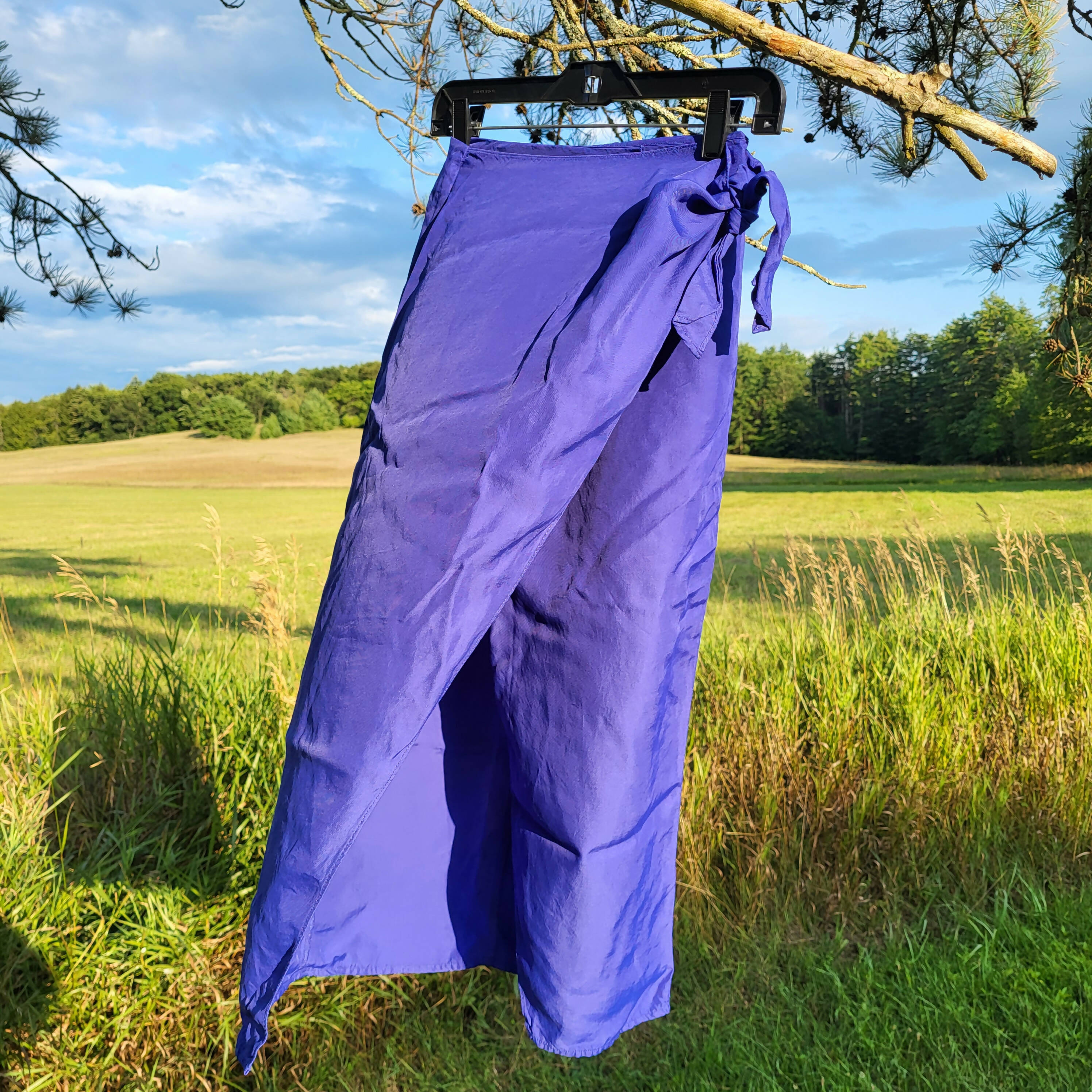 French Connection Side Tie Midi Skirt - /Blue - 4