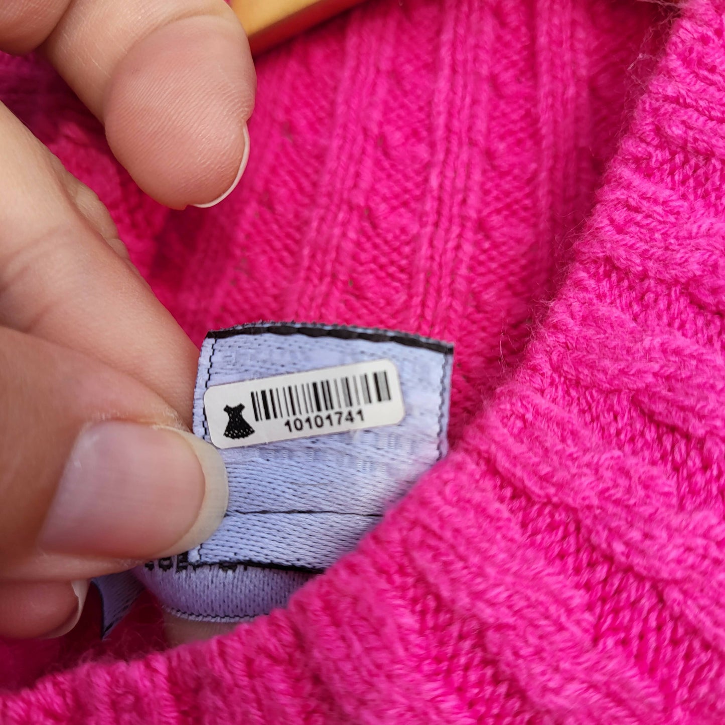 French Connection Babysoft Cable Knit High Neck Sweater - Cable Knit - Pink/Bright Prosecco Pink - S