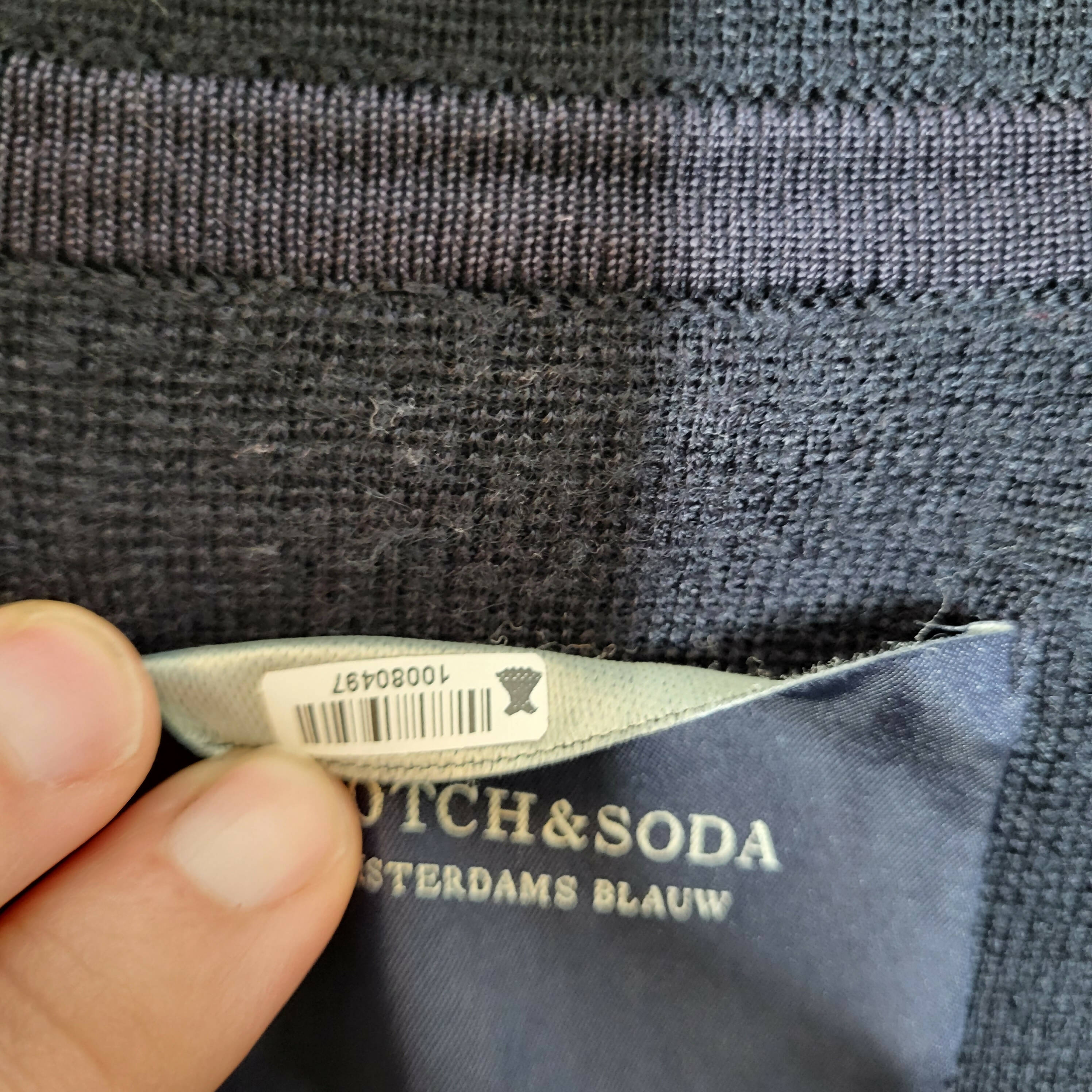 Scotch & Soda Navy Stripe detail knitted blazer