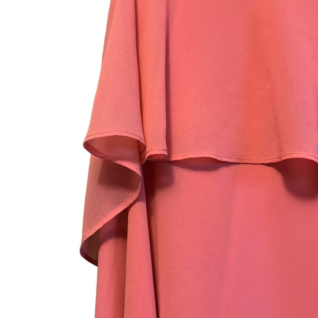 Paper Crown Spaghetti Strap Ruffled Midi Dress - Pink