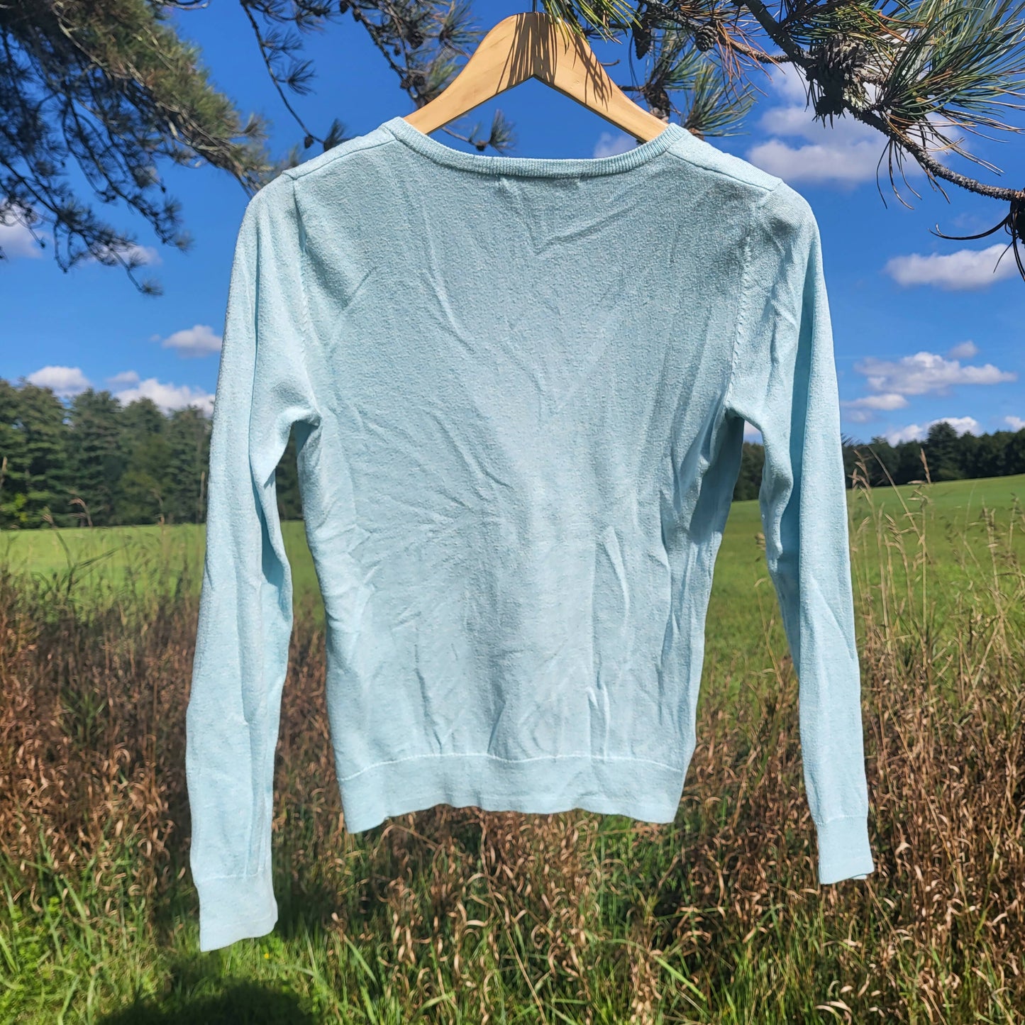 Southern Tide Long Sleeve V-Neck Lightweight Cardigan - /Blue - S
