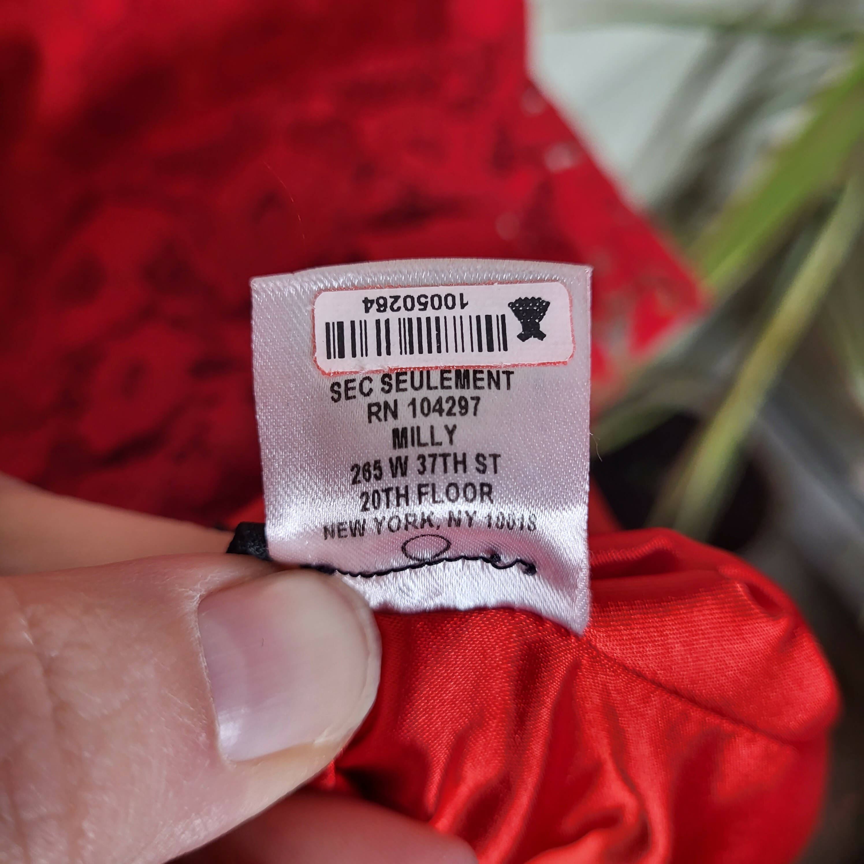 Milly Lace Overlay Flounce Dress - Abstract - Red/Ruby