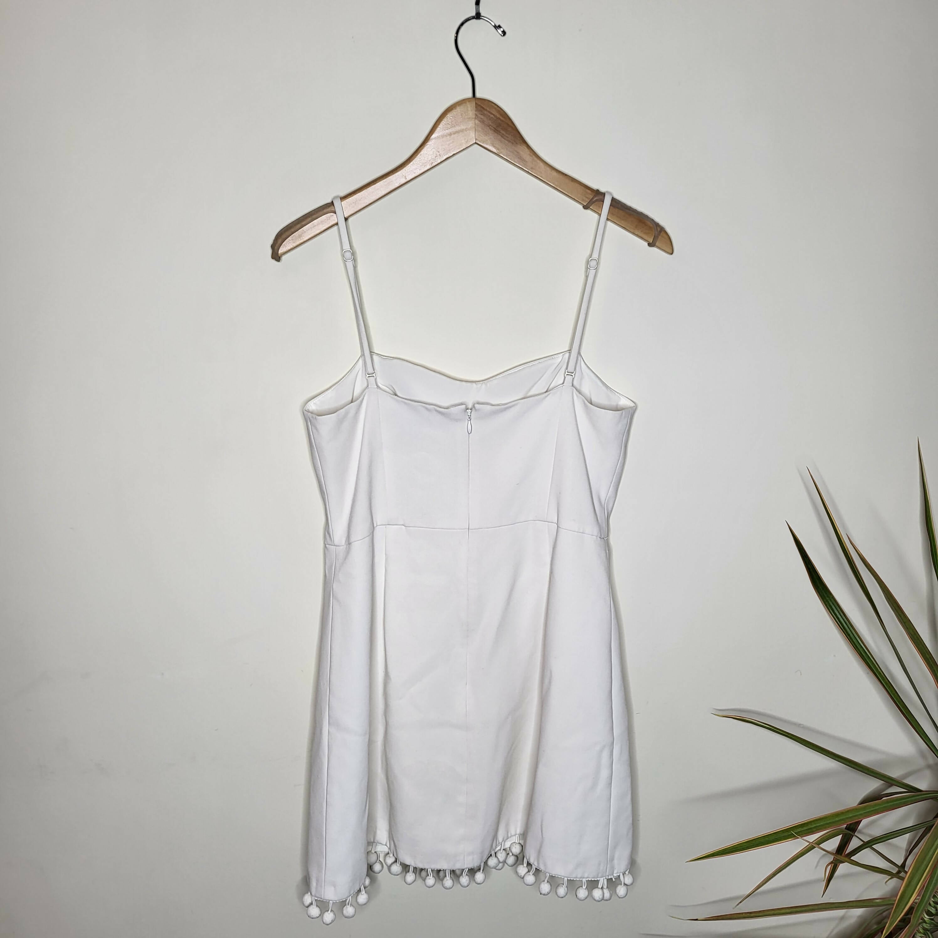 French Connection Whisper Pom Pom Strappy Dress