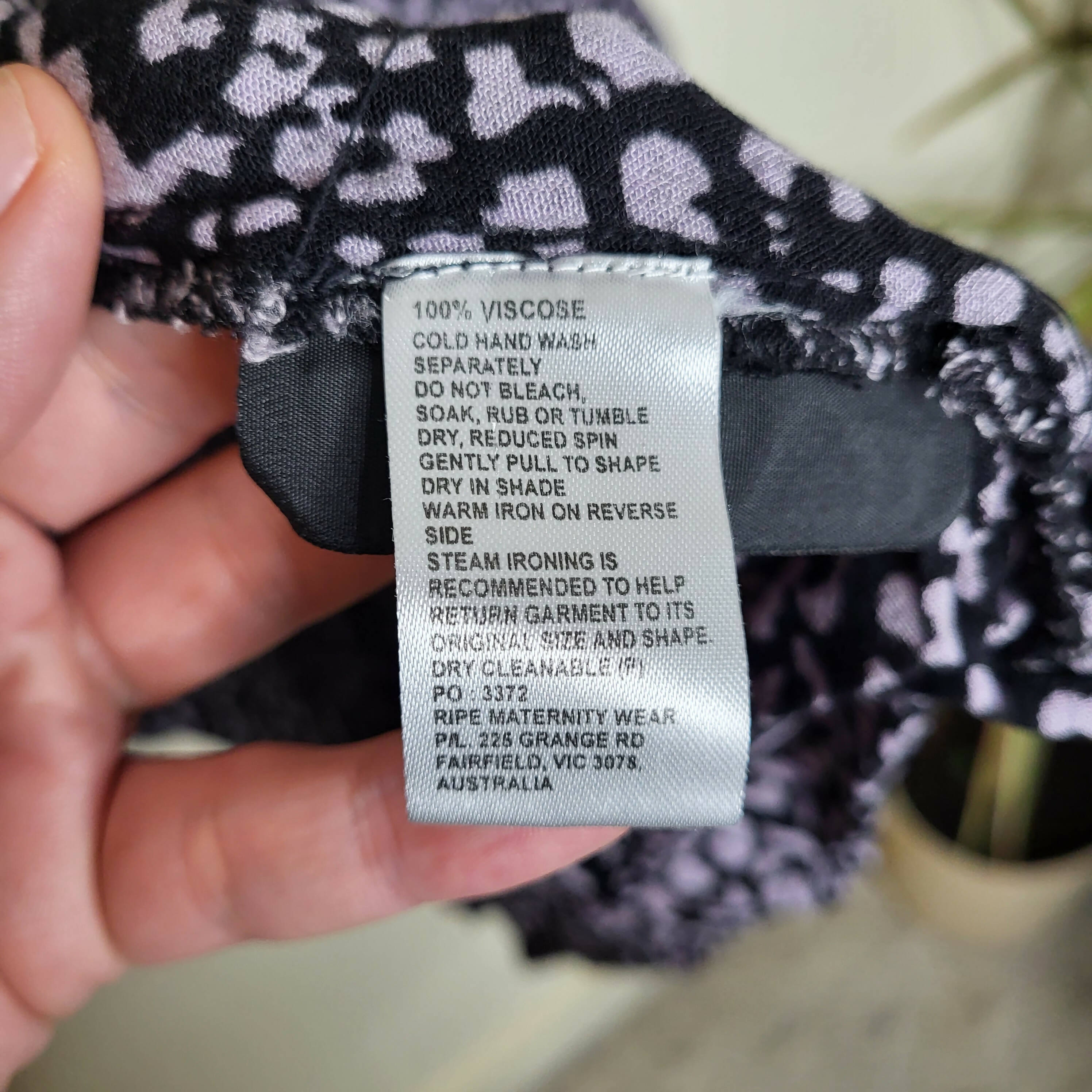 Ripe Maternity Maternity 3/4 Sleeve Wrap Blouse - Abstract - Black Multi/Black/Gray